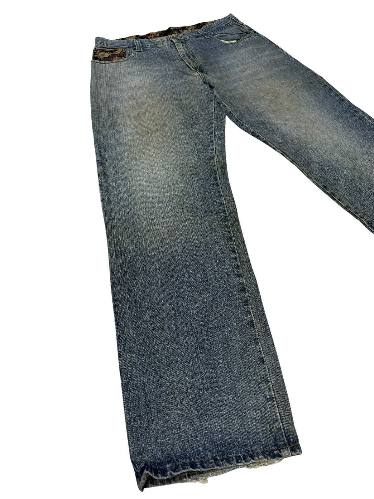 Japanese Brand Dominate Handcrafted Sukajan Embroidered Koi Fish Jeans Size US 34 / EU 50 - 5 Thumbnail