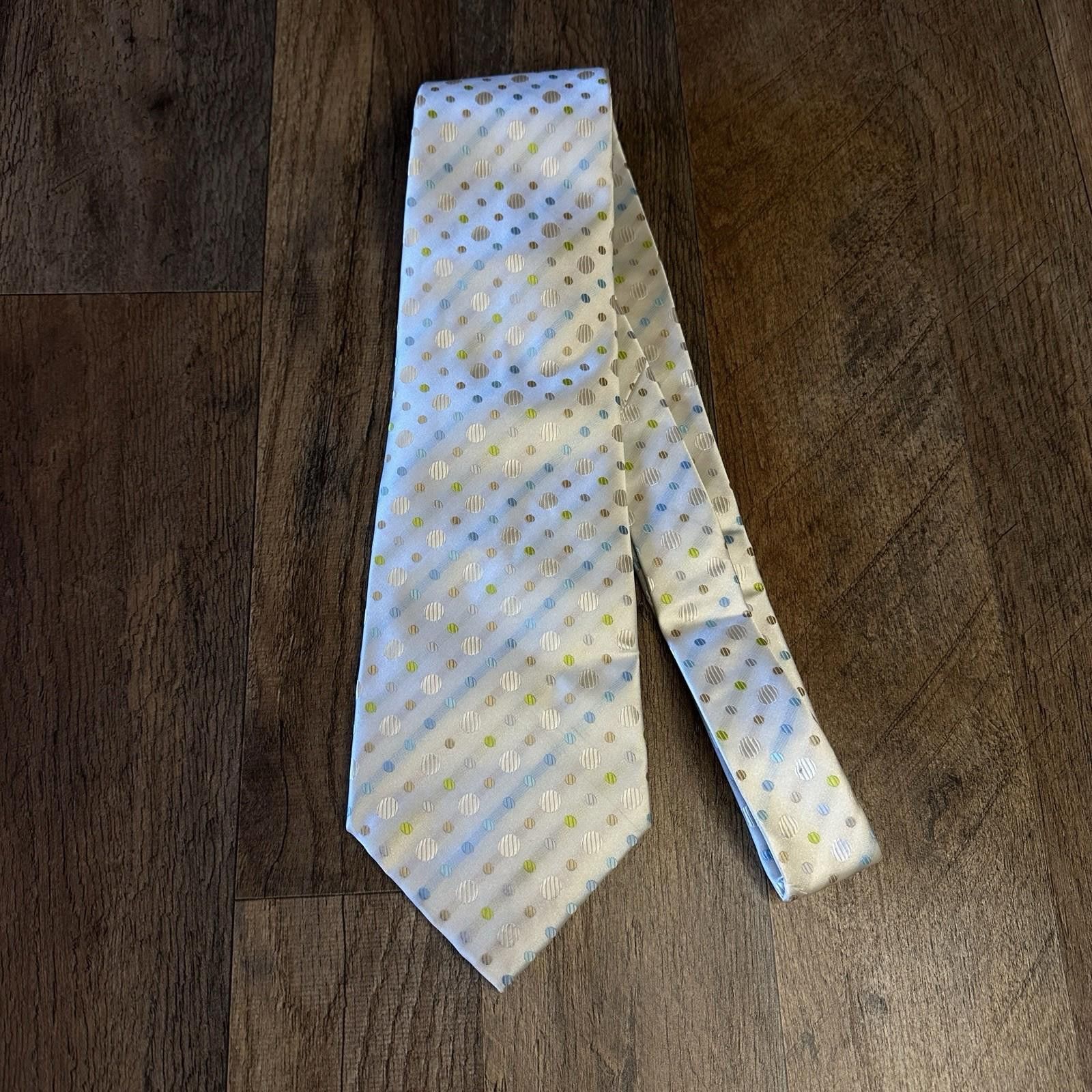 Paul Smith PAUL SMITH London Tie 100% Silk Jacquard Shiny White Size ONE SIZE - 2 Thumbnail