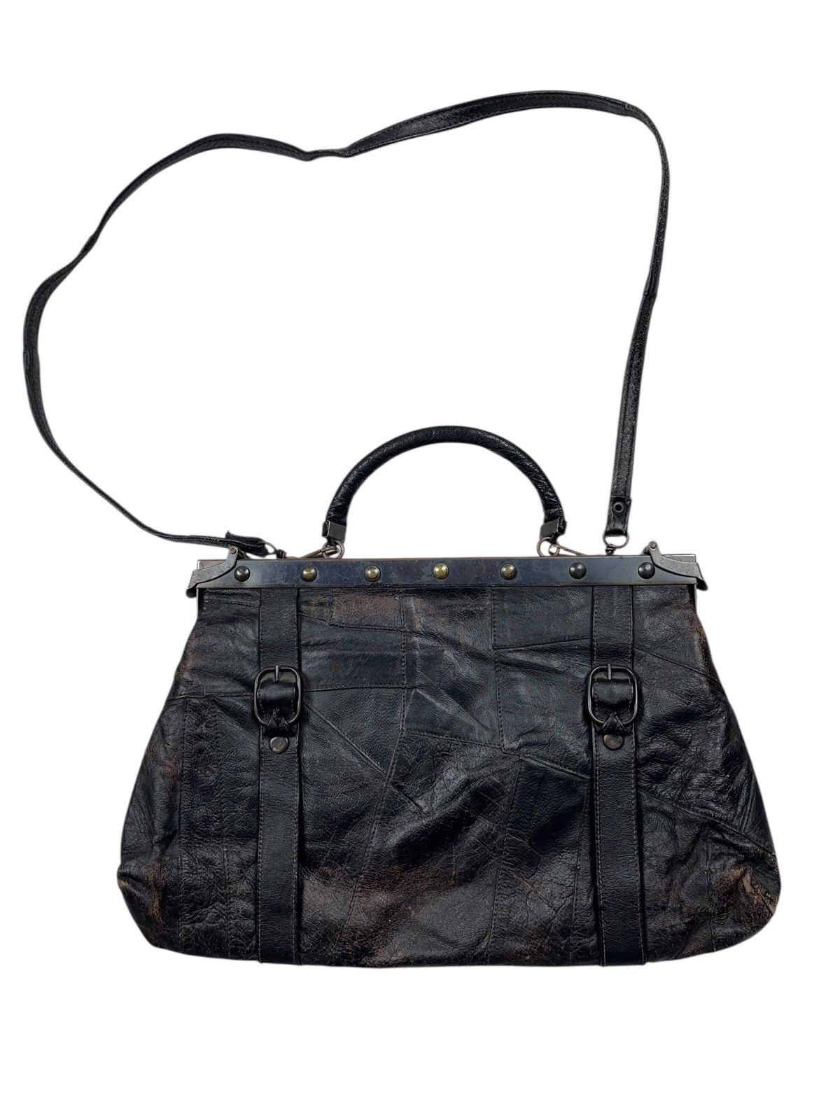 Vintage Vintage Leather Patchwork Shoulder Bag Gothic Avant Garde Size ONE SIZE - 1 Thumbnail