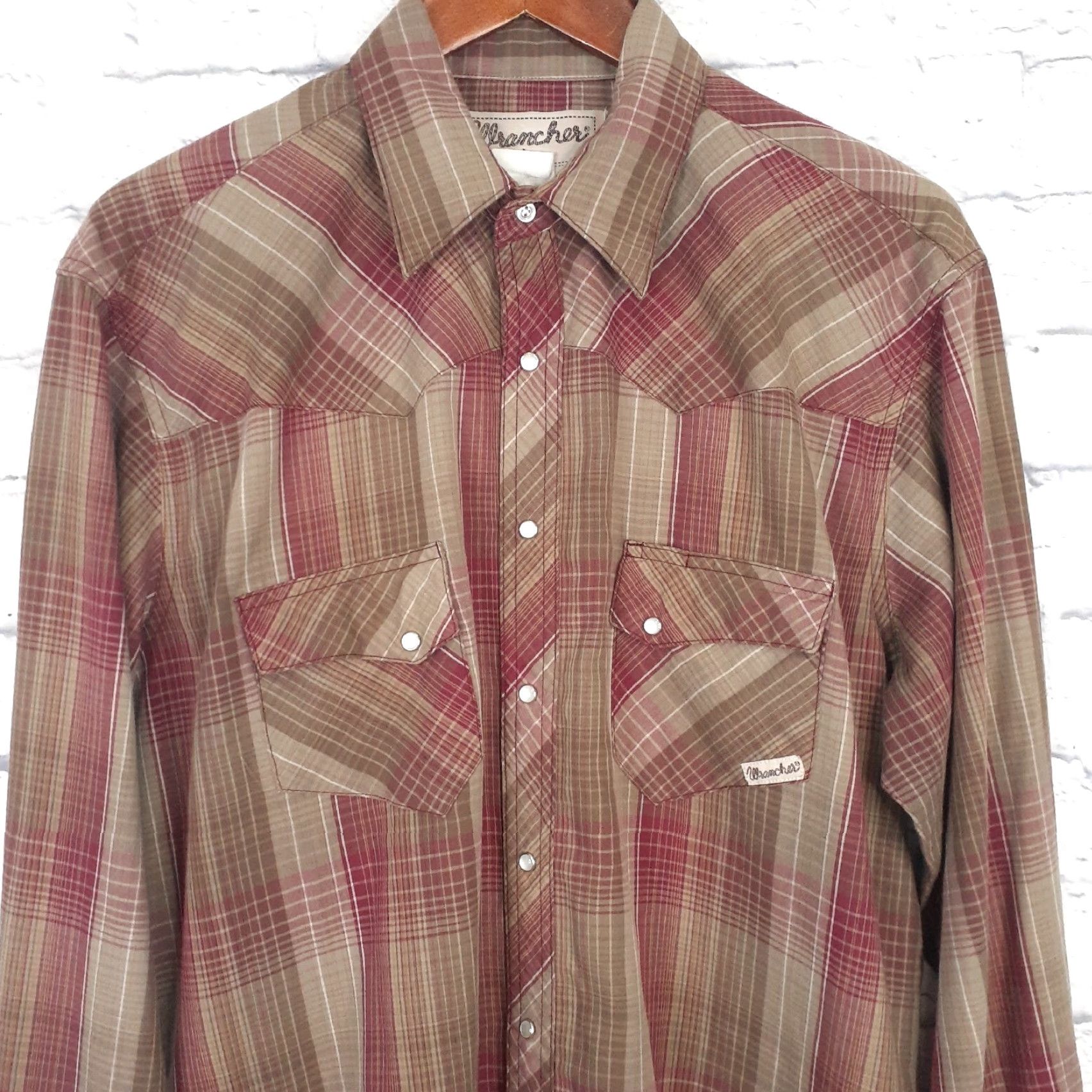 Wrangler VINTAGE Wrangler Wrancher Pearl Snap Long Sleeve Shirt Mens Large Size US L / EU 52-54 / 3 - 2 Thumbnail