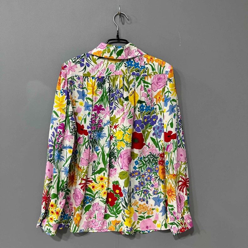 Gucci Gucci Dark ripple dot double G floral full print shirt 2502 Size US XS / EU 42 / 0 - 4 Thumbnail