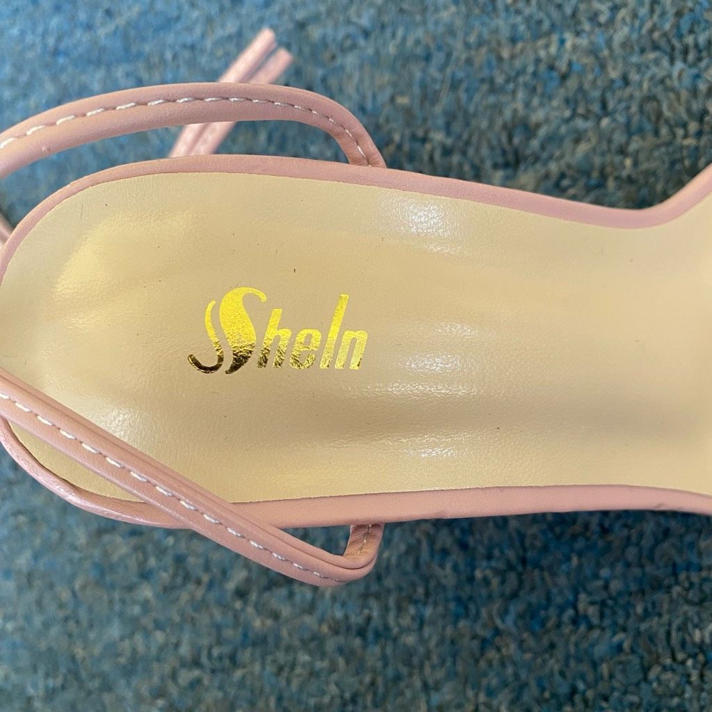 Shein SHEIN women 7 open toe pink 4” block heels with ankle tie st Size US 6.5 / IT 36.5 - 4 Thumbnail