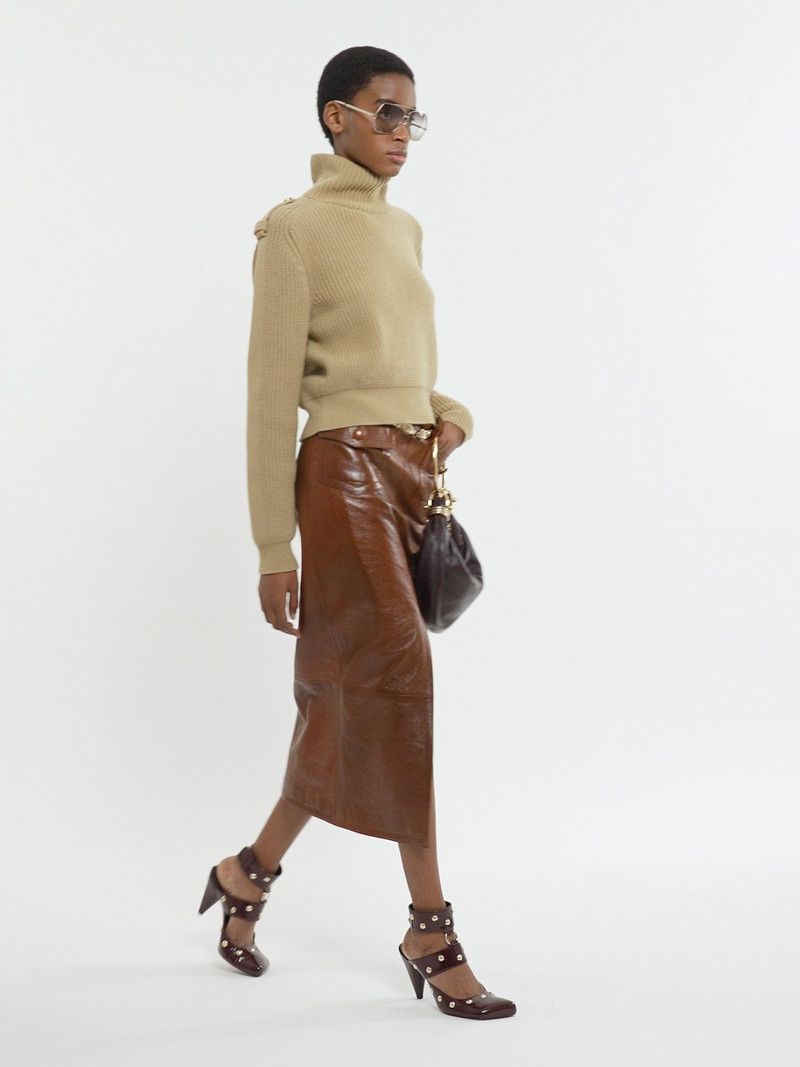 Chloe o1loc1c10226 Mock-neck Sweater in Smoky Beige Size XS / US 0-2 / IT 36-38 - 4 Thumbnail