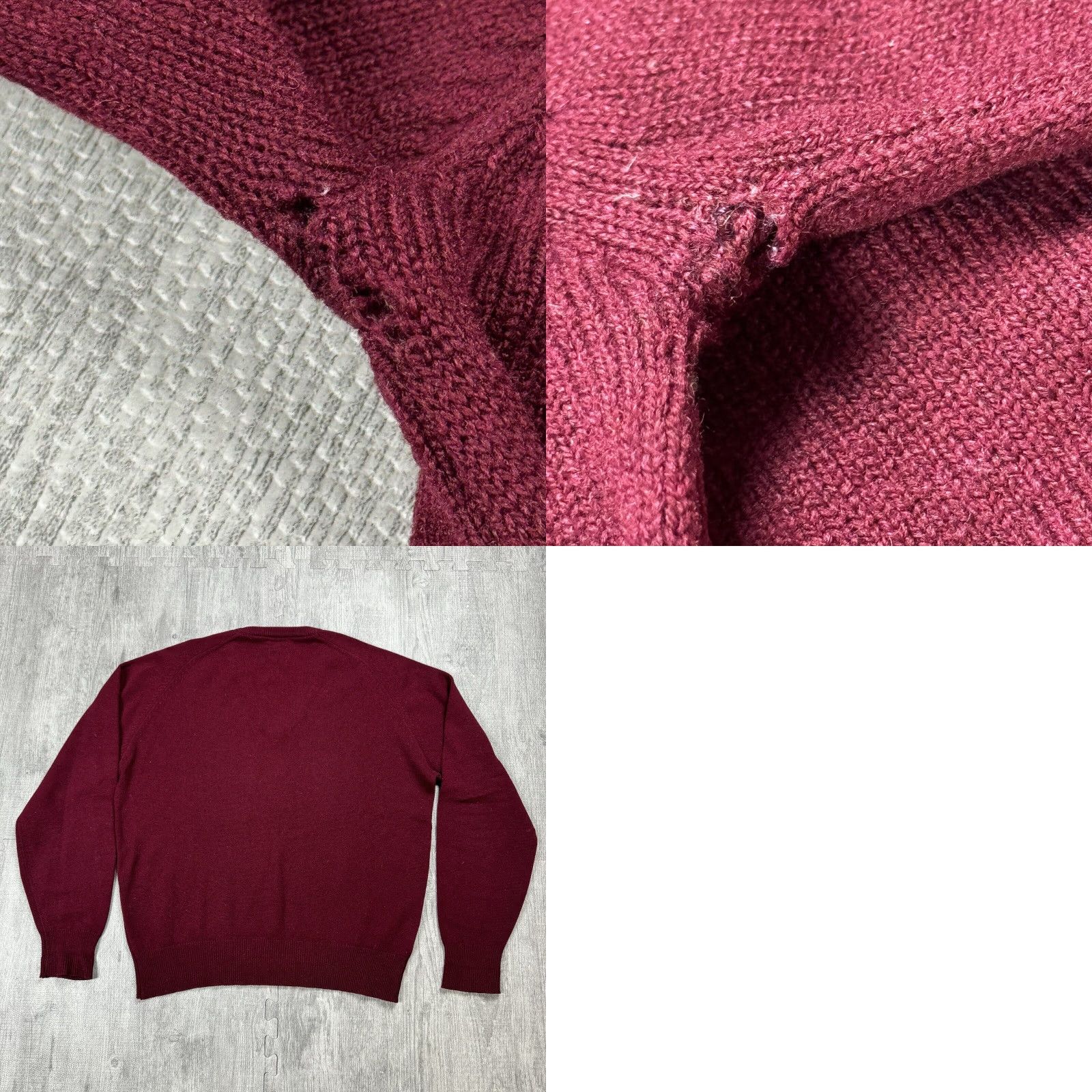 Vintage VINTAGE Smith's Bermuda England V-Neck Pullover Sweater Mens 44 Maroon Wool Regular Ivy Prep 80s Preppy Capstone Mens Size US XXL / EU 58 / 5 - 8 Thumbnail