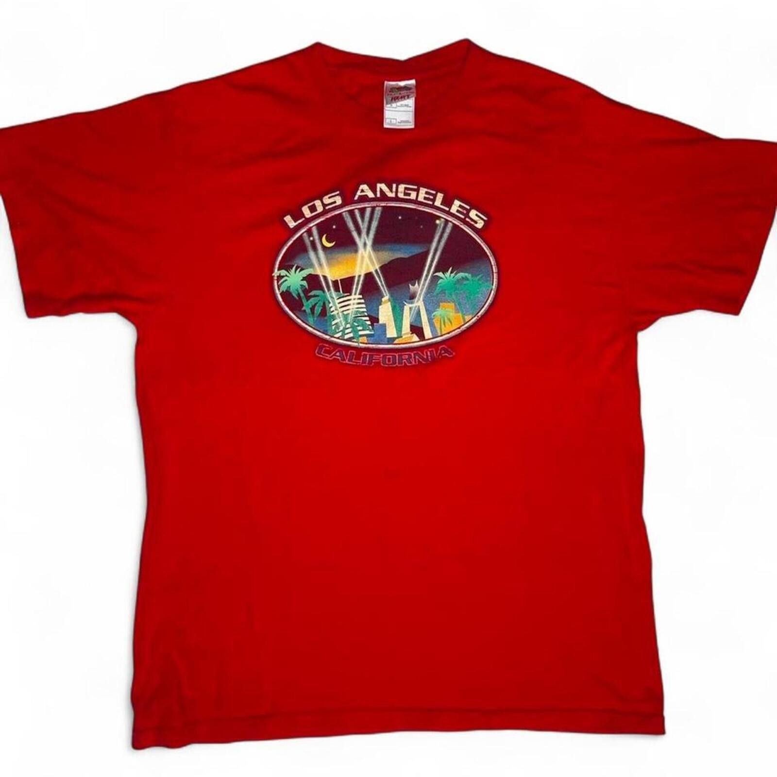 Fruit Of The Loom Vintage Los Angeles California City Lights Graphic T-Shirt Size US L / EU 52-54 / 3 - 1 Thumbnail