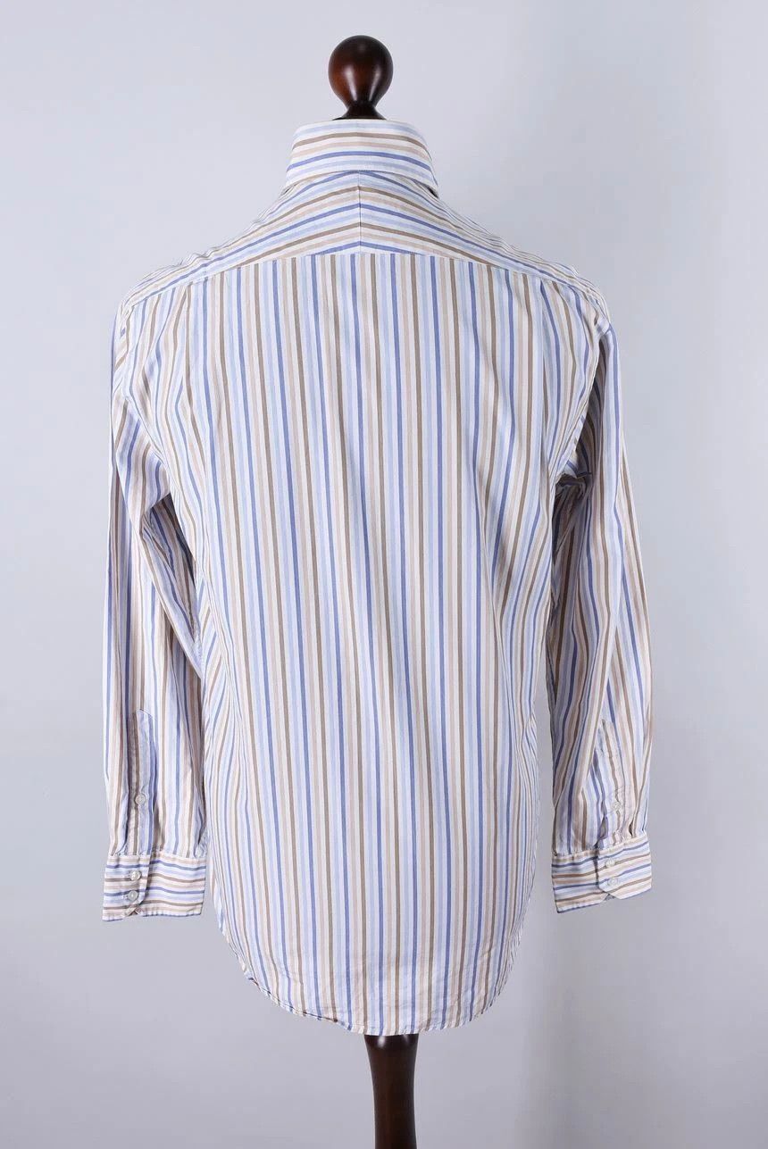 Hackett Hackett London Men's Striped Cotton Long Sleeve Shirt Size US S / EU 44-46 / 1 - 3 Thumbnail