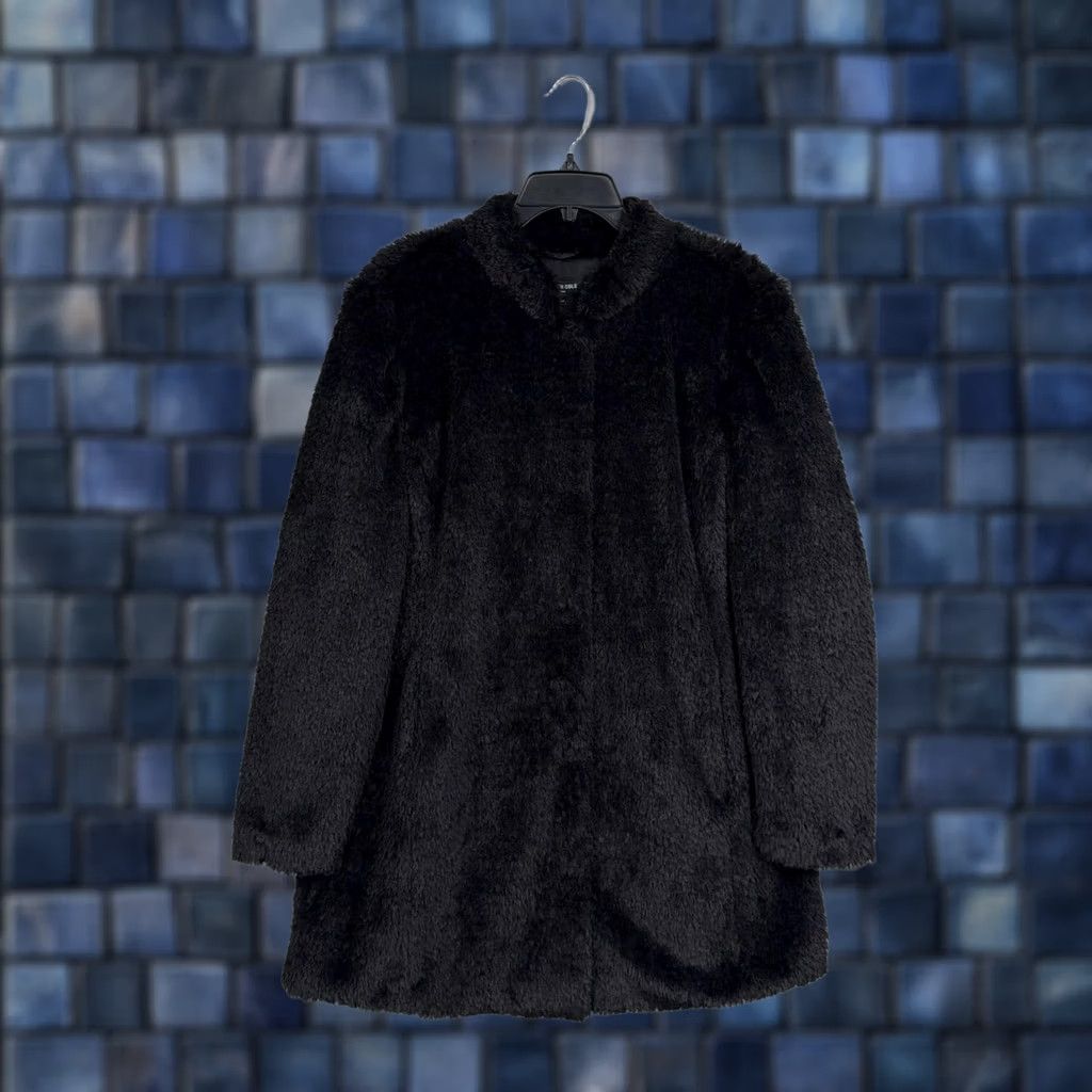 Kenneth Cole Kenneth Cole New York Coat Womens XL Black Faux Fur Snap Front Mid Length Size XL / US 12-14 / IT 48-50 - 1 Thumbnail