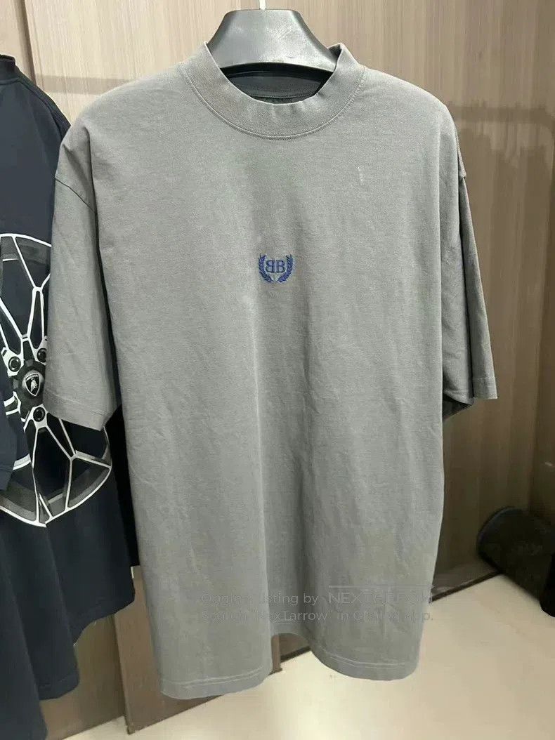 Balenciaga Balenciaga Wheat BB Letter Washed Vintage Loose Short Slee Size US S / EU 44-46 / 1 - 1 Thumbnail