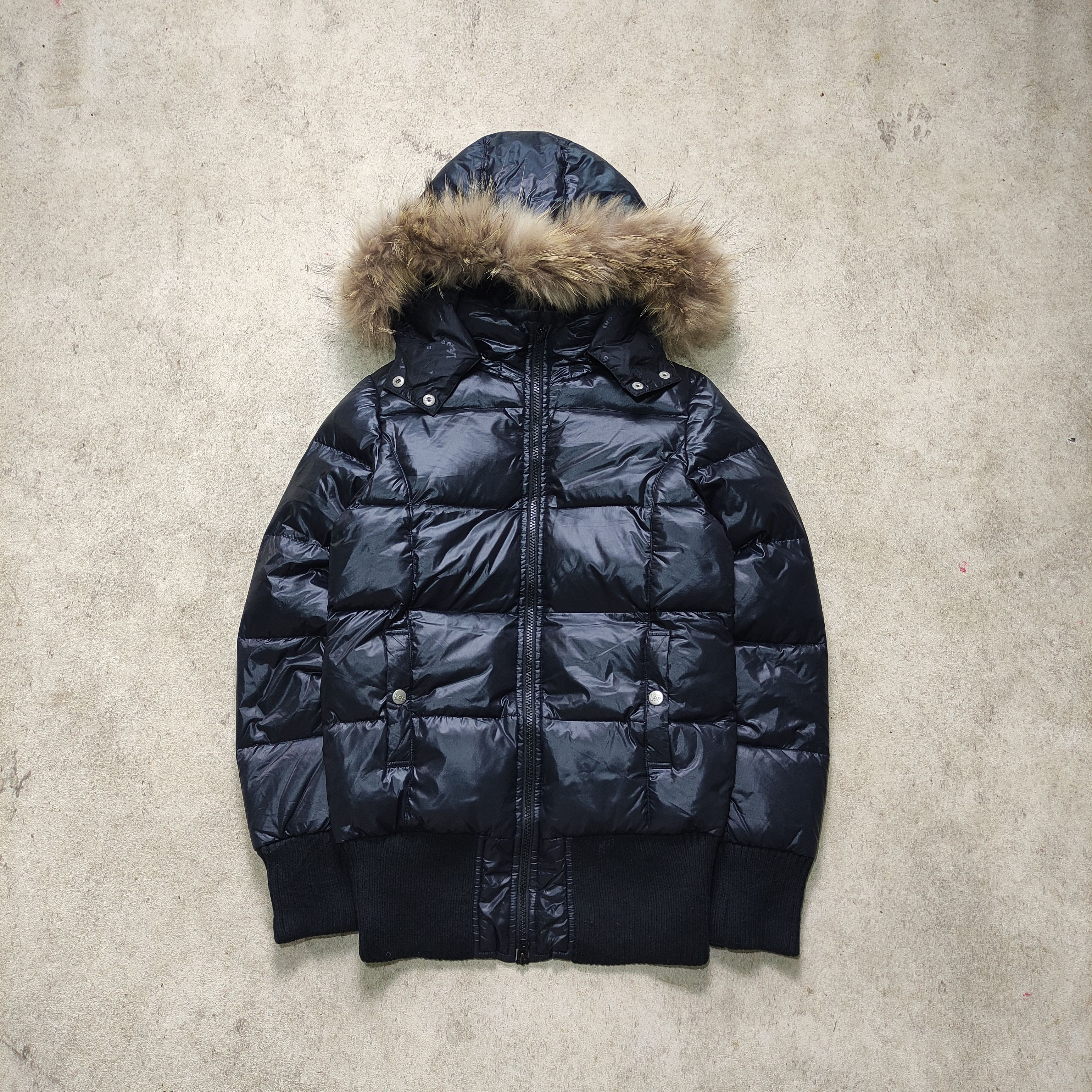 Le Grande Bleu (L.G.B.) Lee Down Puffer Fur Jacket – Vkei Style 2000s Size US S / EU 44-46 / 1 - 2 Thumbnail