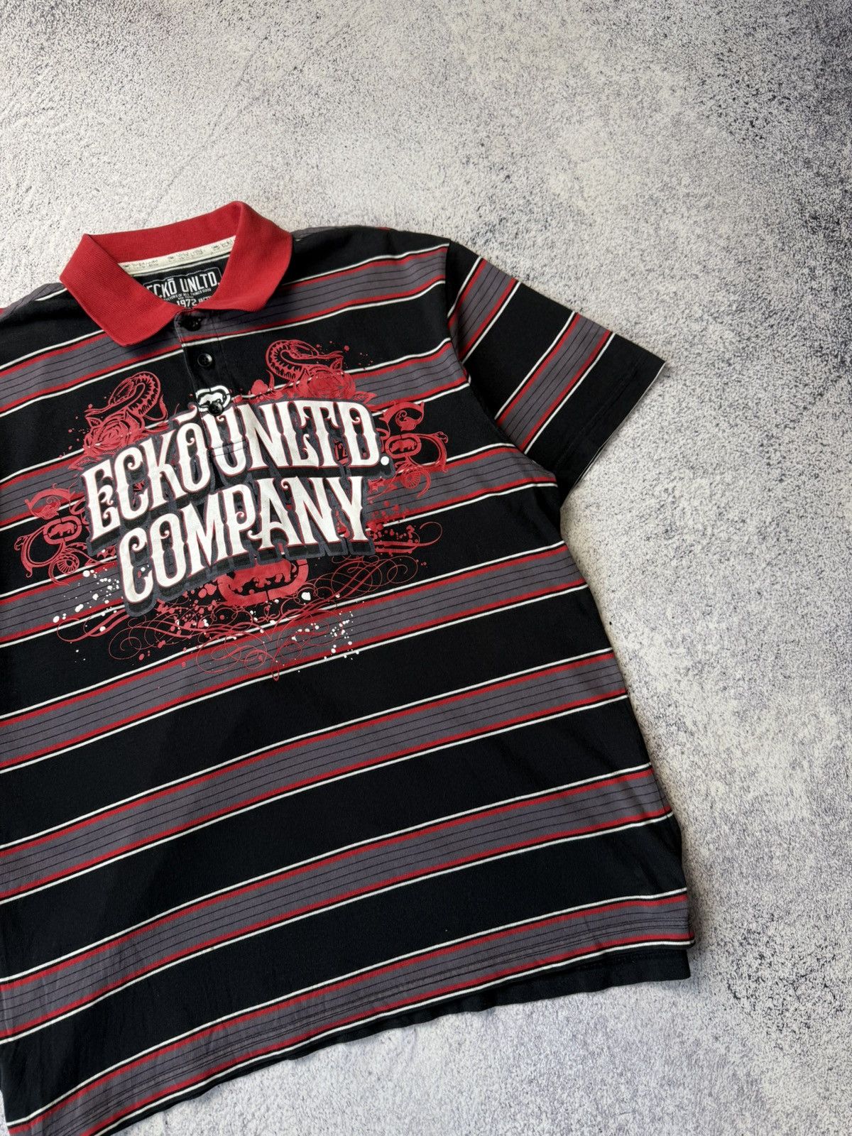 Ecko Unltd. VINTAGE Ecko Unltd Y2K Red Big logo Polo T-Shirt USA Size US L / EU 52-54 / 3 - 4 Thumbnail