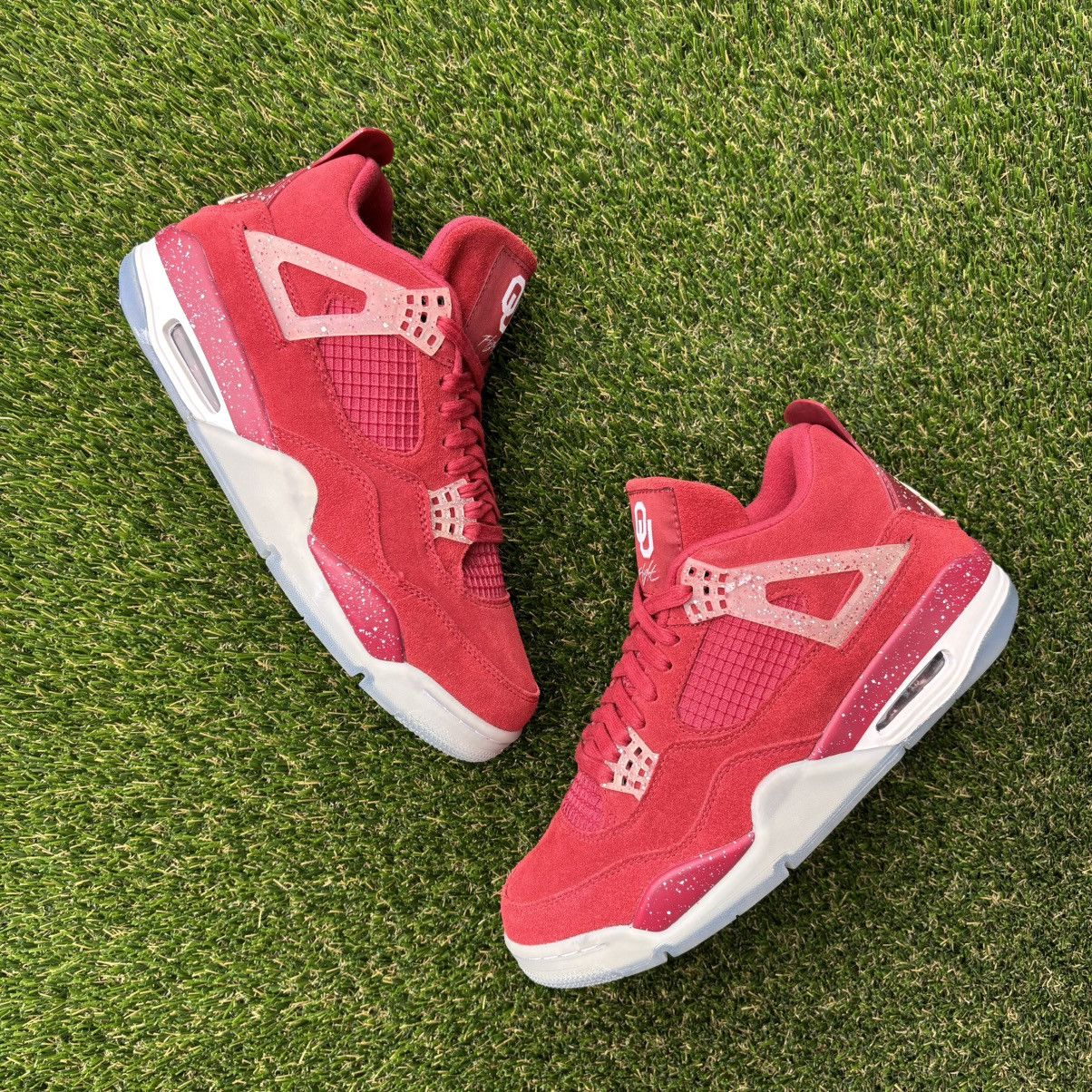 Jordan Brand Air Jordan 4 Retro PE 2018 “Oklahoma Sooners” Size 9 Size US 9 / EU 42 - 1 Thumbnail