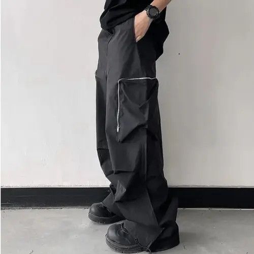 Japanese Brand Baggy Cargo Pants Straight Casual Harajuku Y2K Style Pockets Size US 34 / EU 50 - 8 Thumbnail