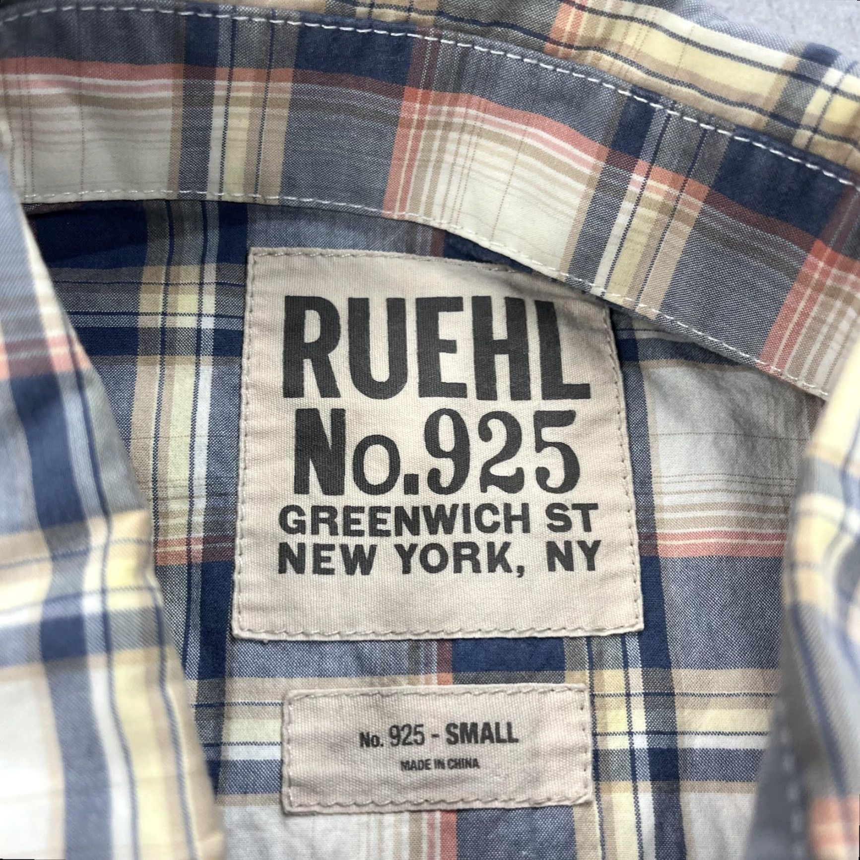 Vintage Ruehl No.925 Shirt Mens Small Blue Plaid Western Pearl Snap Short Sleeve Cotton Size US S / EU 44-46 / 1 - 6 Thumbnail