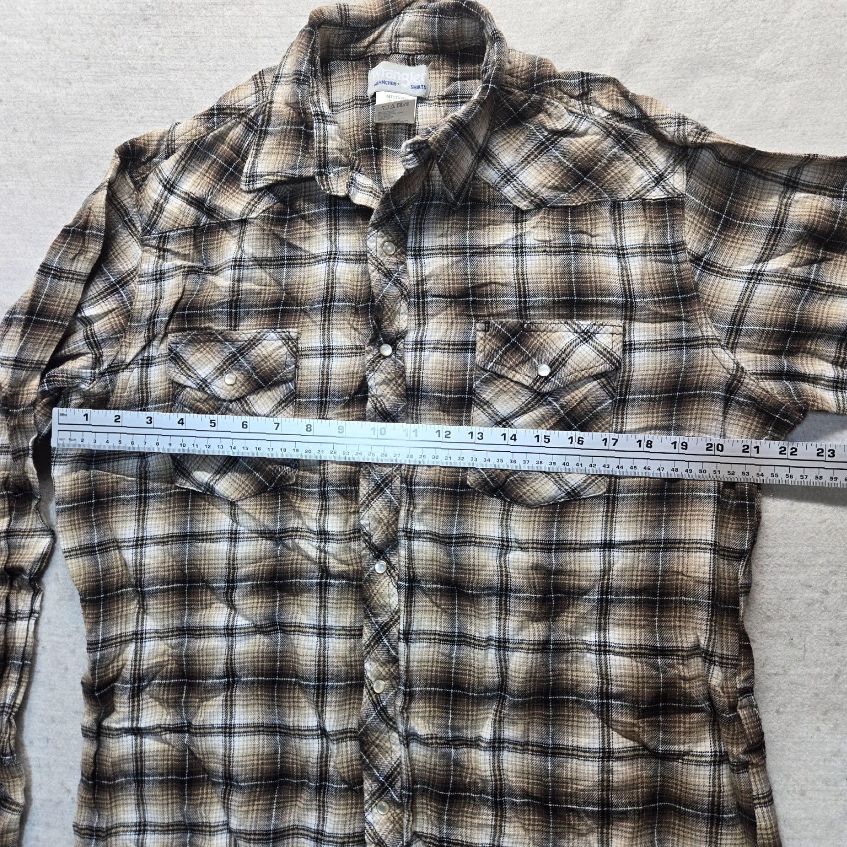 Wrangler VINTAGE Wrangler Wrancher Western Shirt Brown Plaid Pearl Snaps Adult Men's XL Size US XL / EU 56 / 4 - 4 Thumbnail