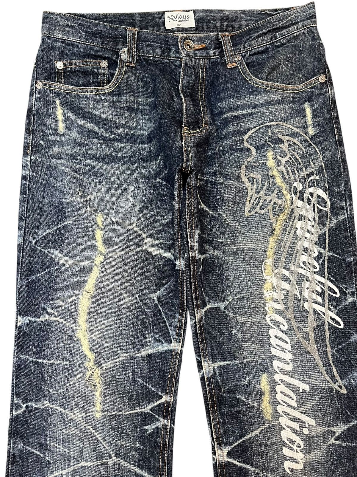 Beauty Beast × Japanese Brand × Le Grande Bleu (L.G.B.) Vintage Nylaus Clothing Flare Bootcut Honeycomb Denim Size US 30 / EU 46 - 2 Thumbnail