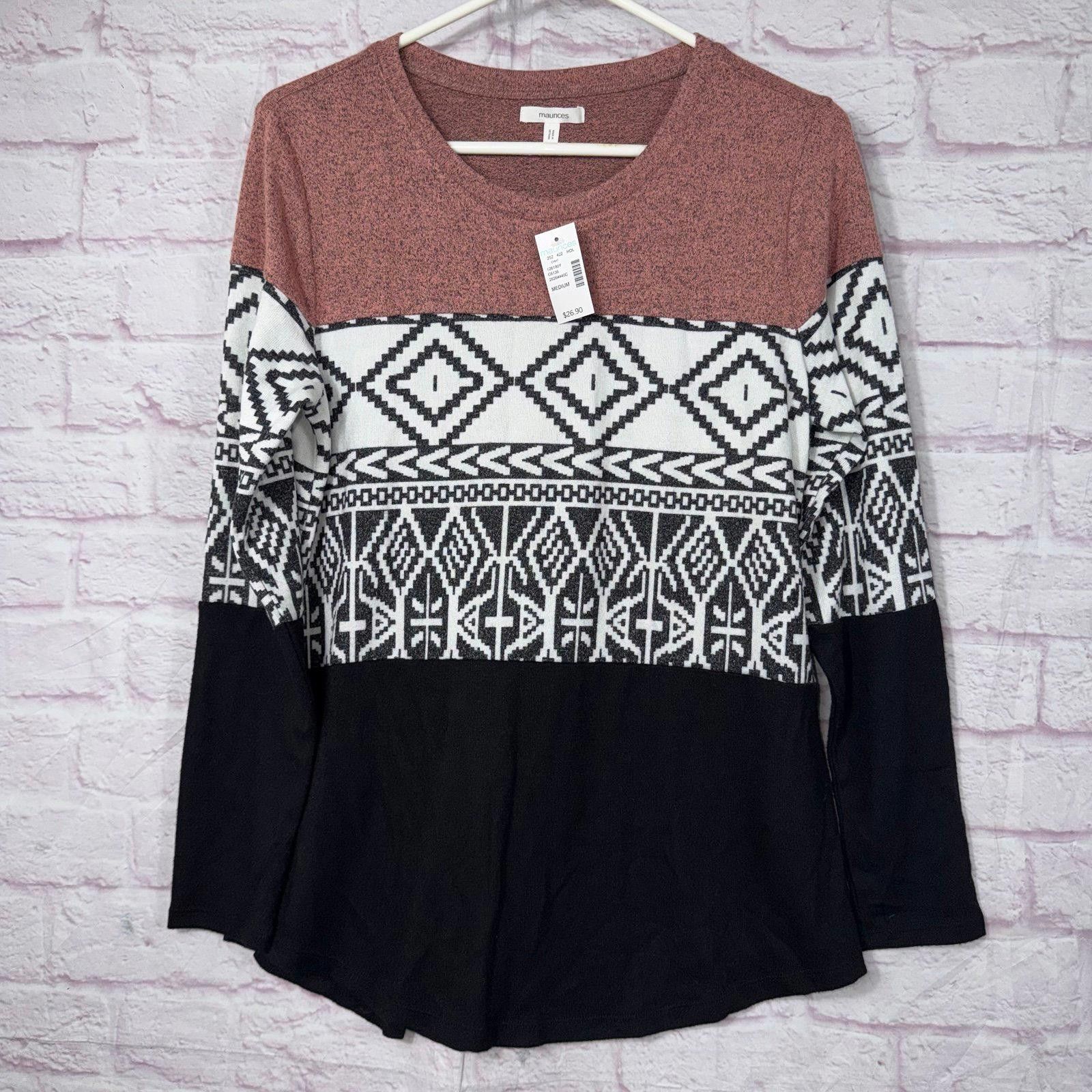 Other Maurices Medium Women's Long Sleeve Fair Isle Top NWT Size M / US 6-8 / IT 42-44 - 2 Thumbnail