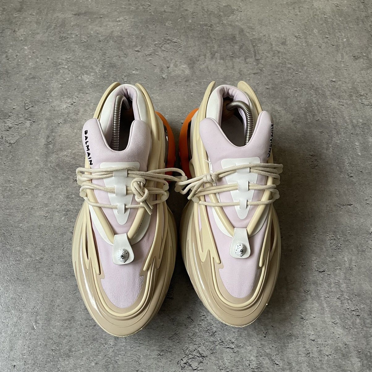 Balmain Balmain Men's White/Orange Low Unicorn Sneakers Size US 11 / EU 44 - 2 Thumbnail