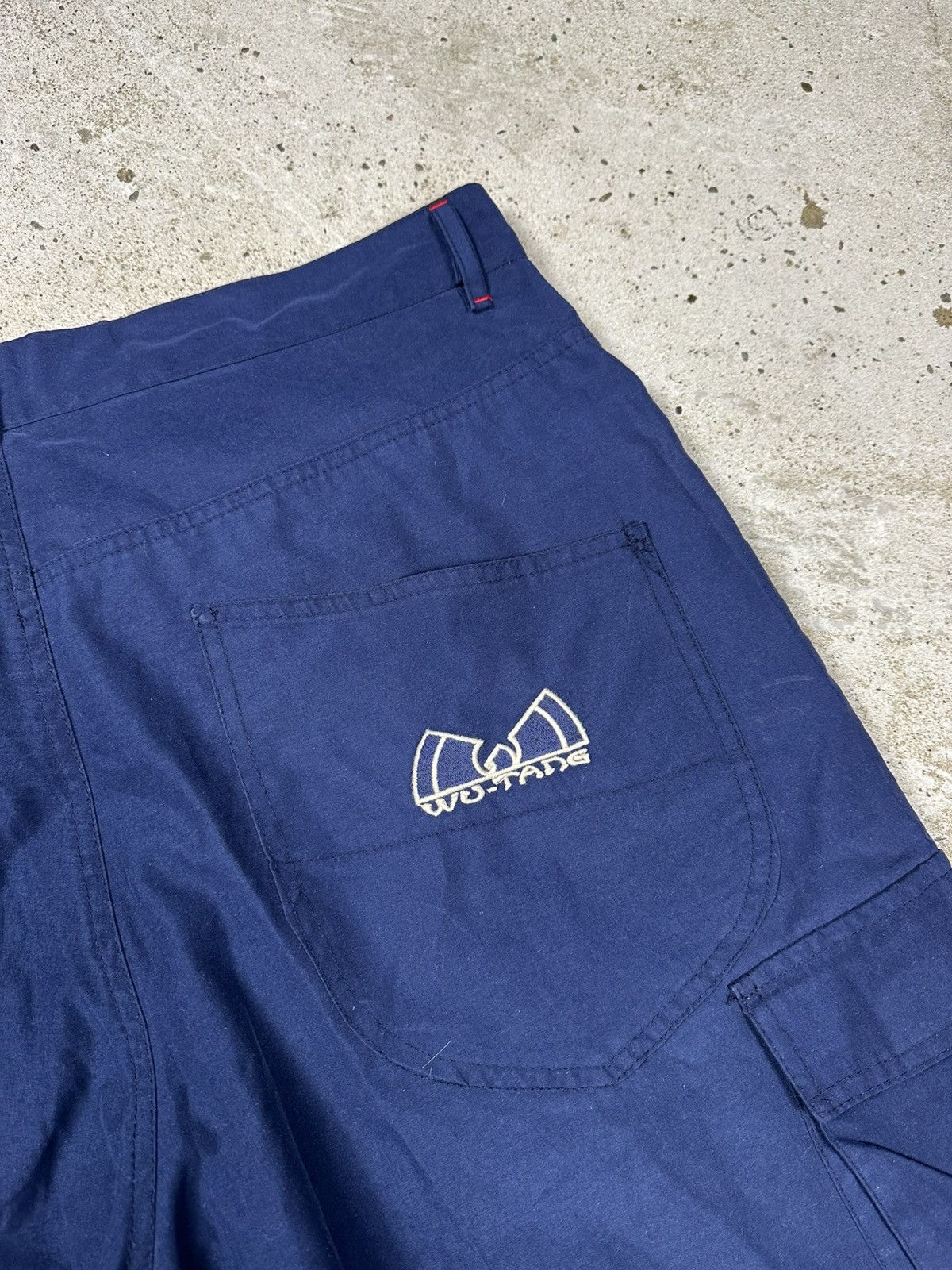 Vintage × Wu-Tang Clan Vintage 90s Wu Tang Baggy Cargo Jorts Shorts Navy Size US 38 / EU 54 - 10 Thumbnail