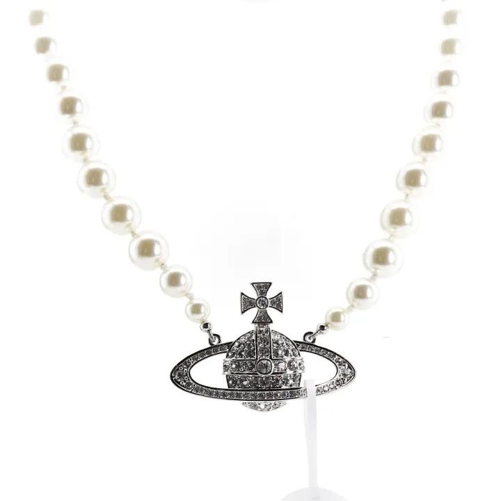 Vivienne Westwood Vivienne Westwood One Row Pearl Choker Necklace 0079 Size ONE SIZE - 1 Thumbnail
