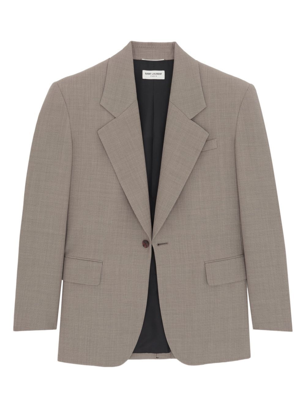 Saint Laurent Paris o1b1hav110525 786922 Oversized Jacket in Wool in Beige Size US L / EU 52-54 / 3 - 3 Thumbnail