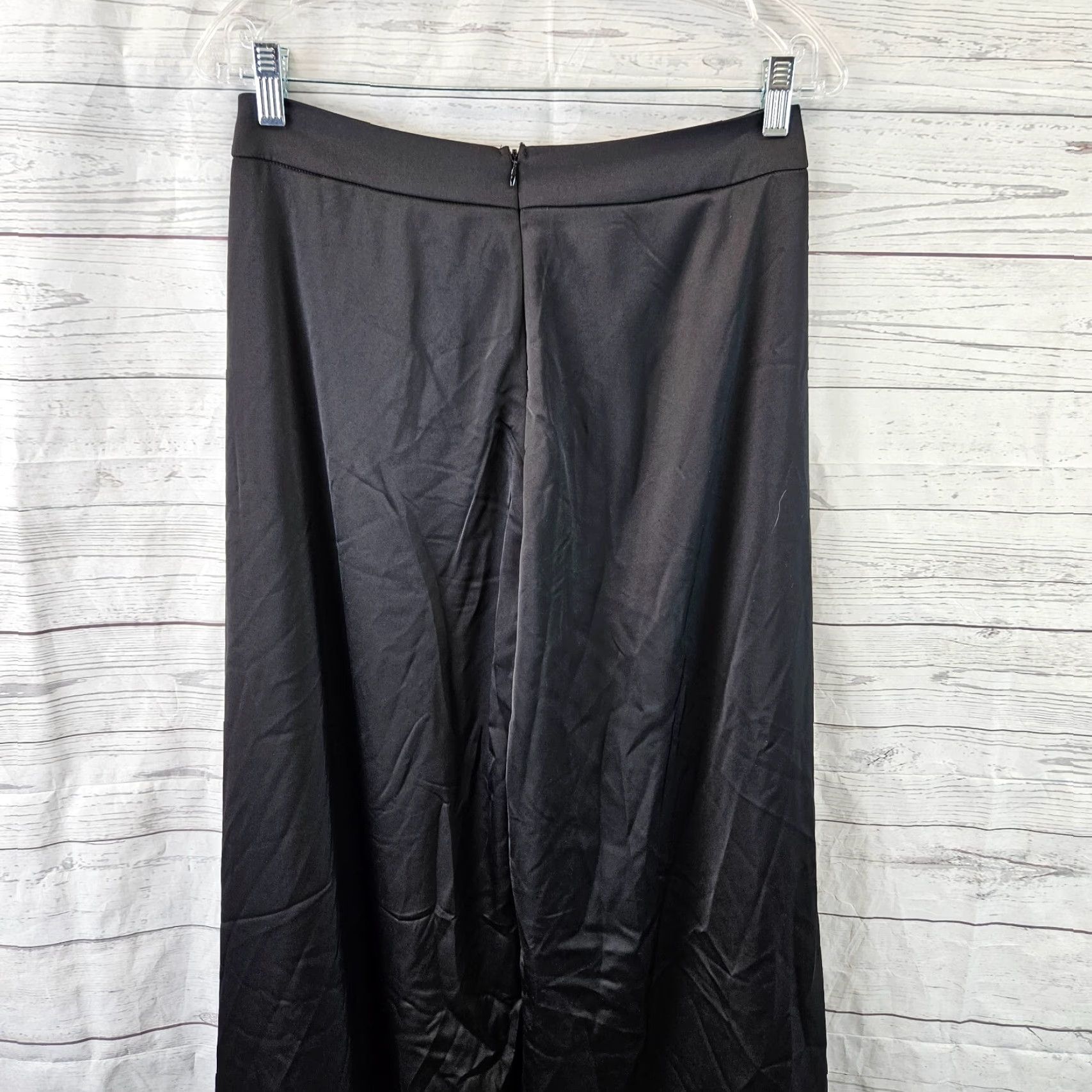 Lulus Lulus Womens Wide Leg Pants Sz Medium Solid Black High Rise Size 32" / US 10 / IT 46 - 4 Thumbnail