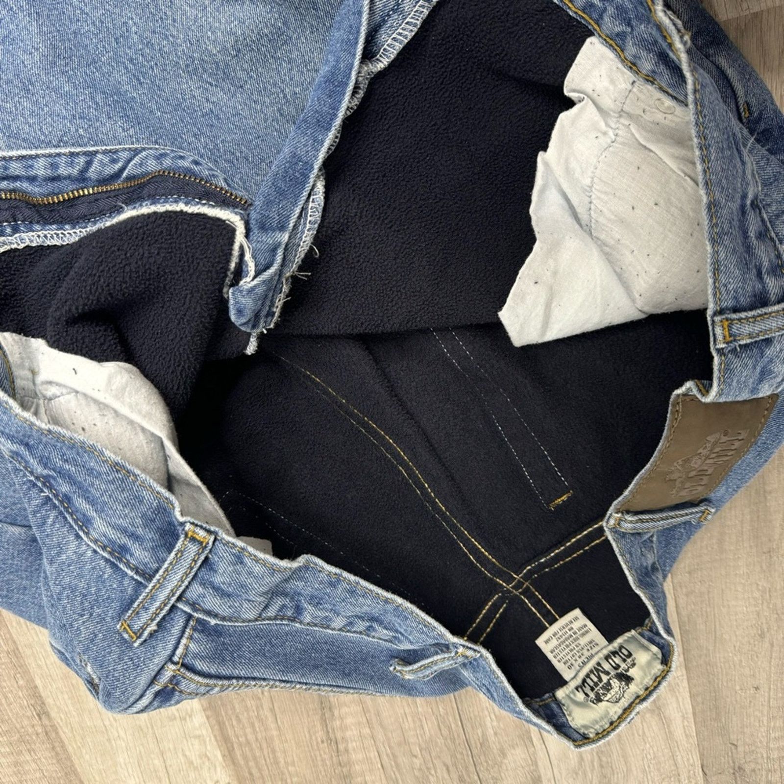 Vintage 37X28.5 Vintage Fleece Lined Jeans Gropcore Winter Workwear Size US 37 - 7 Thumbnail