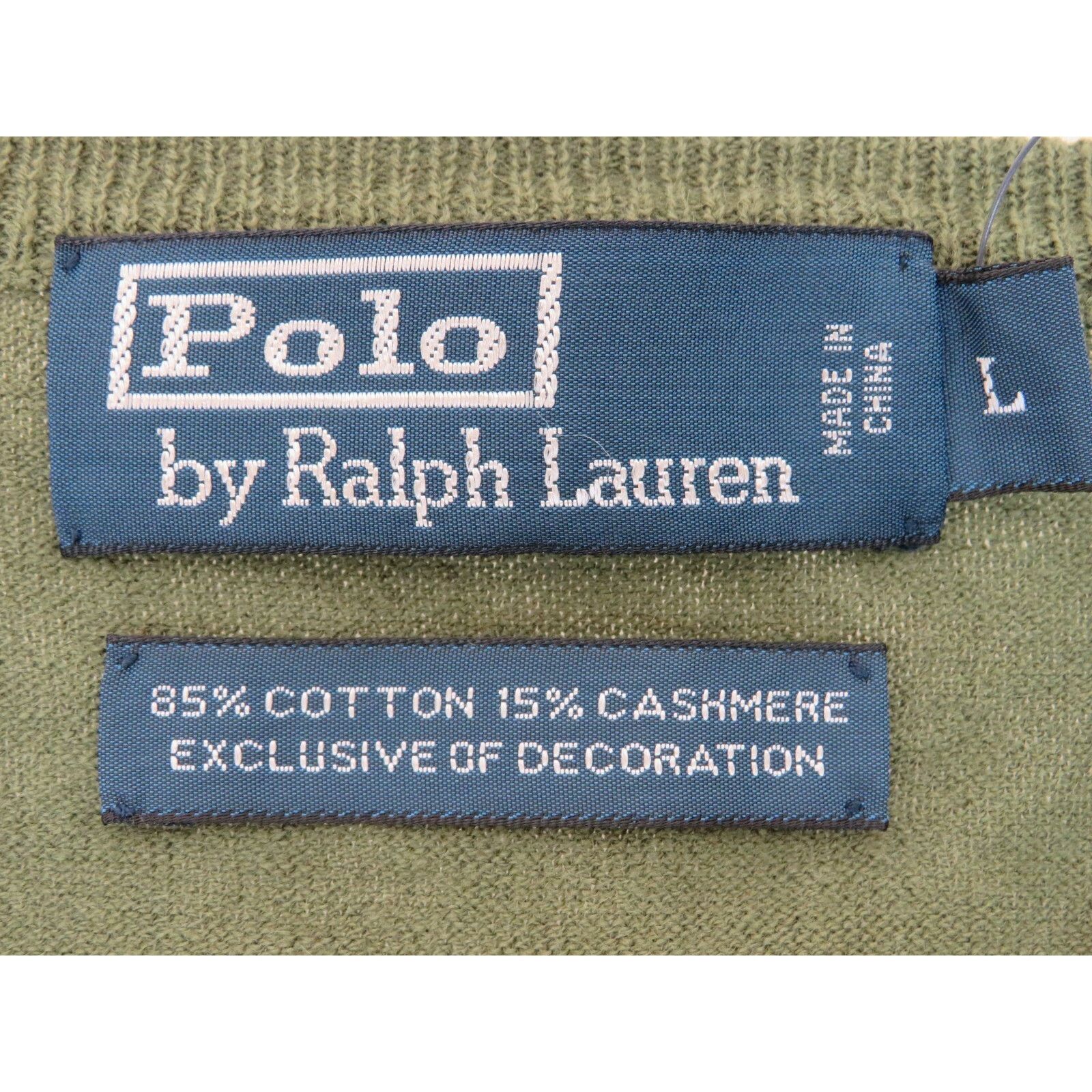 Ralph Lauren RALPH LAUREN GREEN COTTON CASHMERE LONG SLEEVE PULLOVER L Size US L / EU 52-54 / 3 - 11 Thumbnail