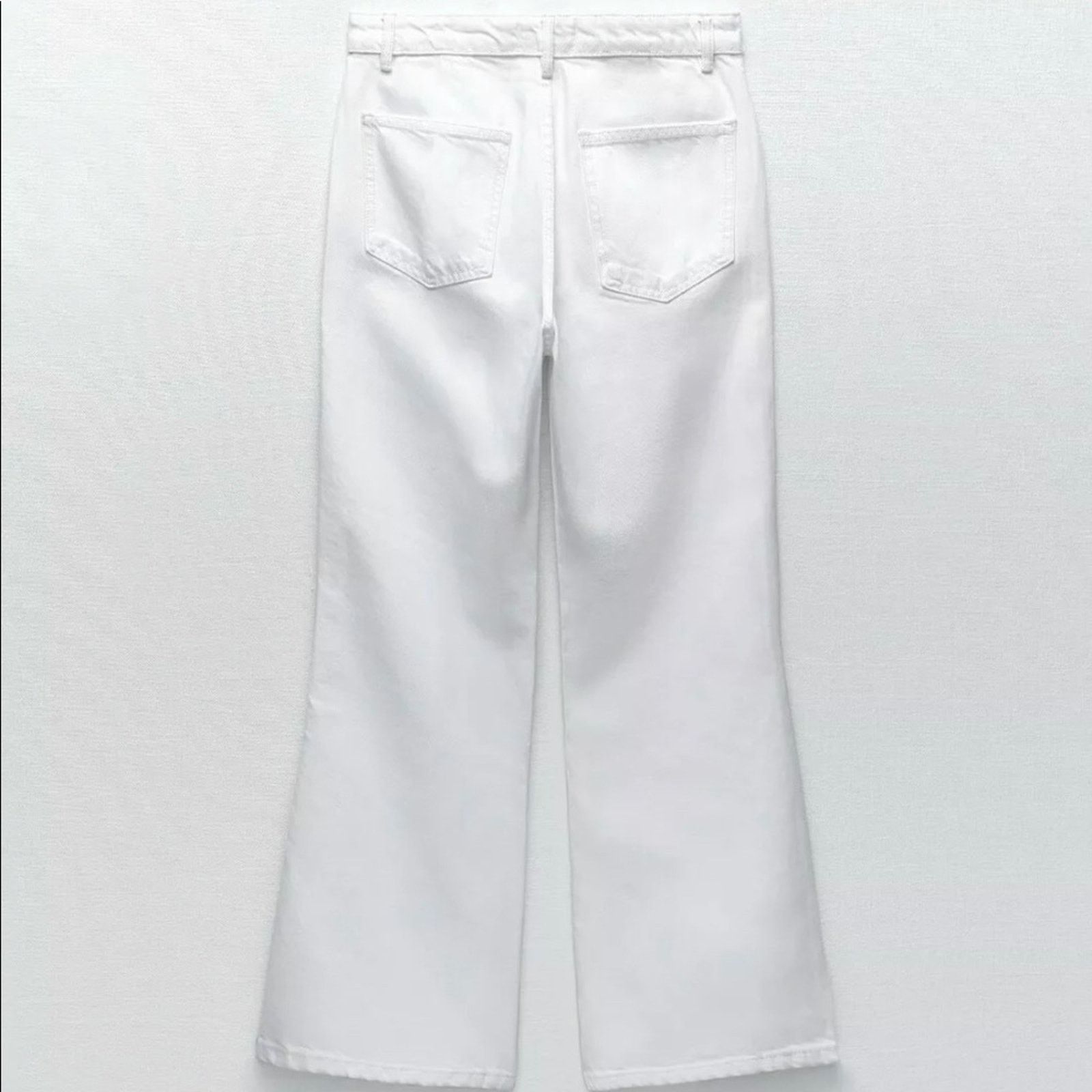 Zara ZARA FLARED PANTS OYSTER WHITE Size 30" / US 8 / IT 44 - 9 Thumbnail