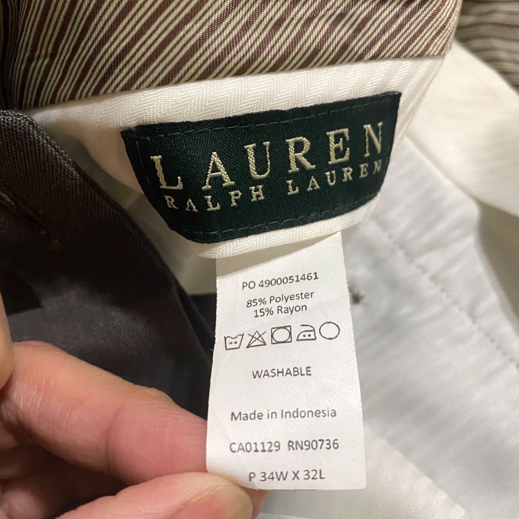 Ralph Lauren Lauren Ralph Lauren Mens Dress Pants Gray Straight Pleated 34x32 Regular Front Front Style Pants Men Gray Leather? Size US 34 / EU 50 - 3 Thumbnail