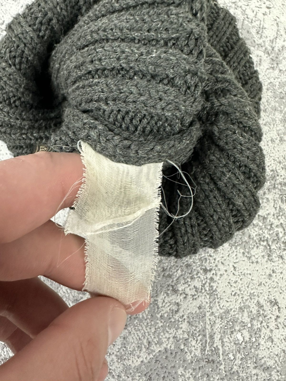 Napapijri Napapijri Vintage Knit Beanie Dark Grey Ribbed Logo Cuff Size ONE SIZE - 4 Thumbnail