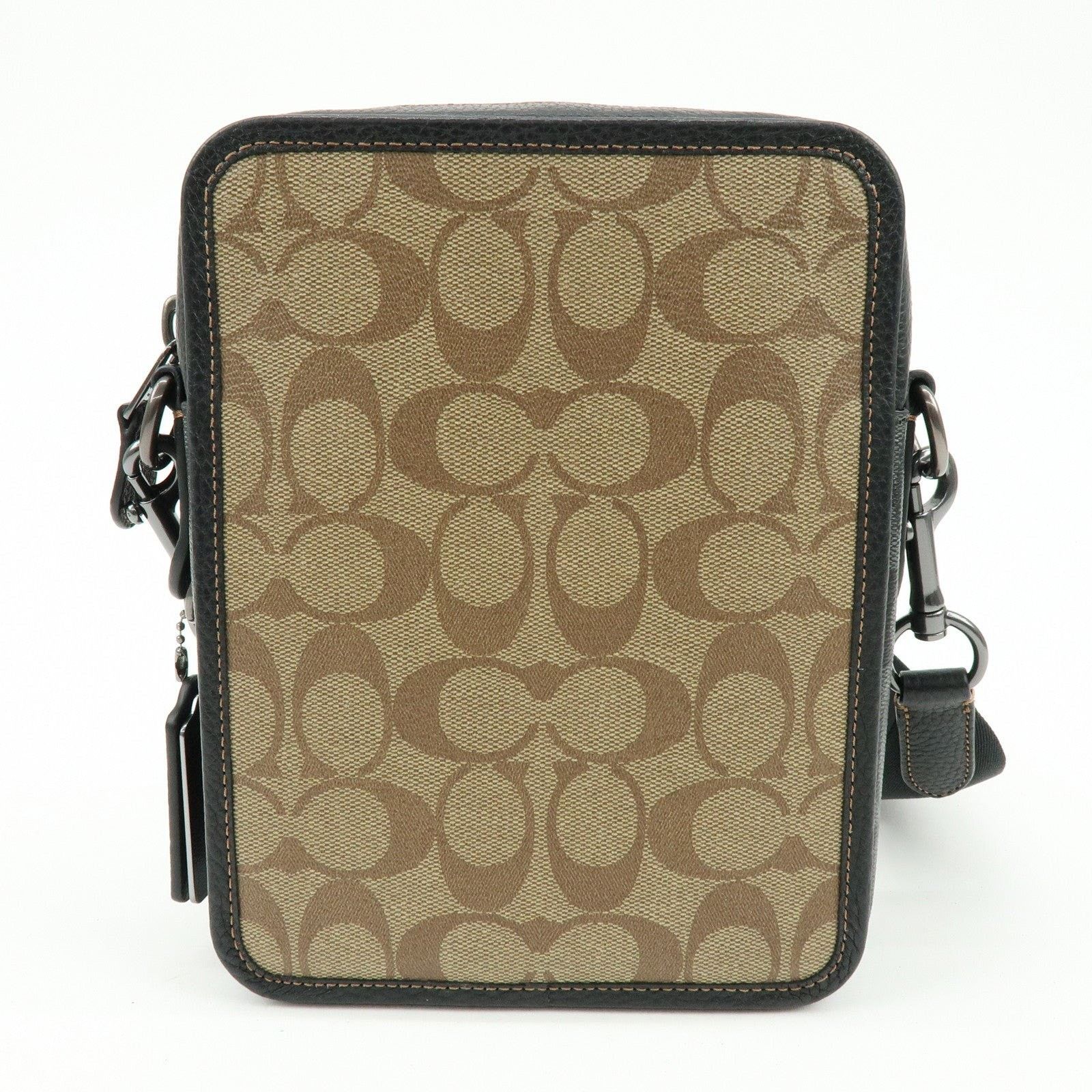 Coach Coach Signature Coated Canvas Crossbody Bag Tan Size ONE SIZE - 2 Thumbnail