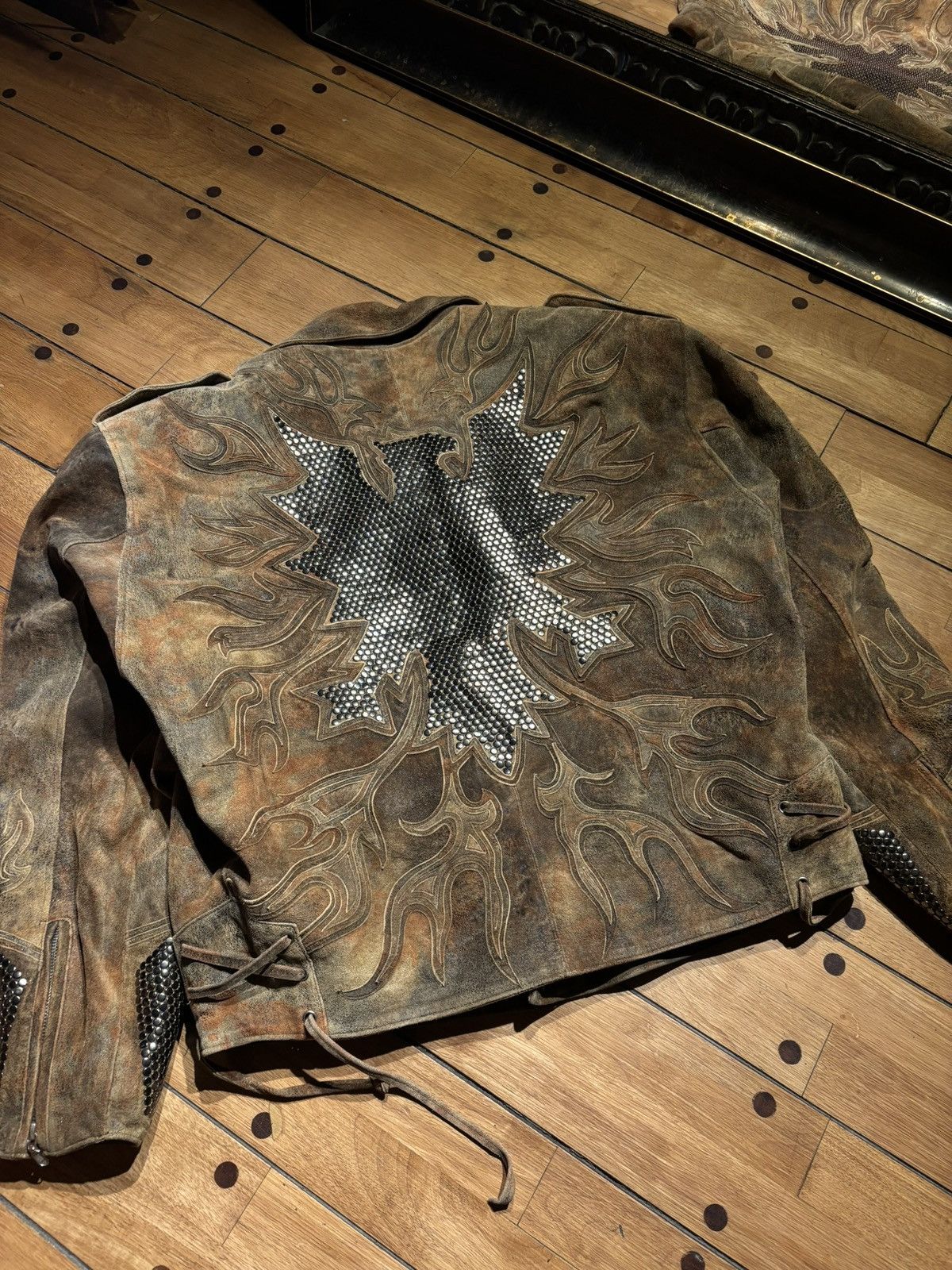 Vintage Vintage Distressed “Hide out Leather Jackson hole” Jacket. Size US XL / EU 56 / 4 - 3 Thumbnail