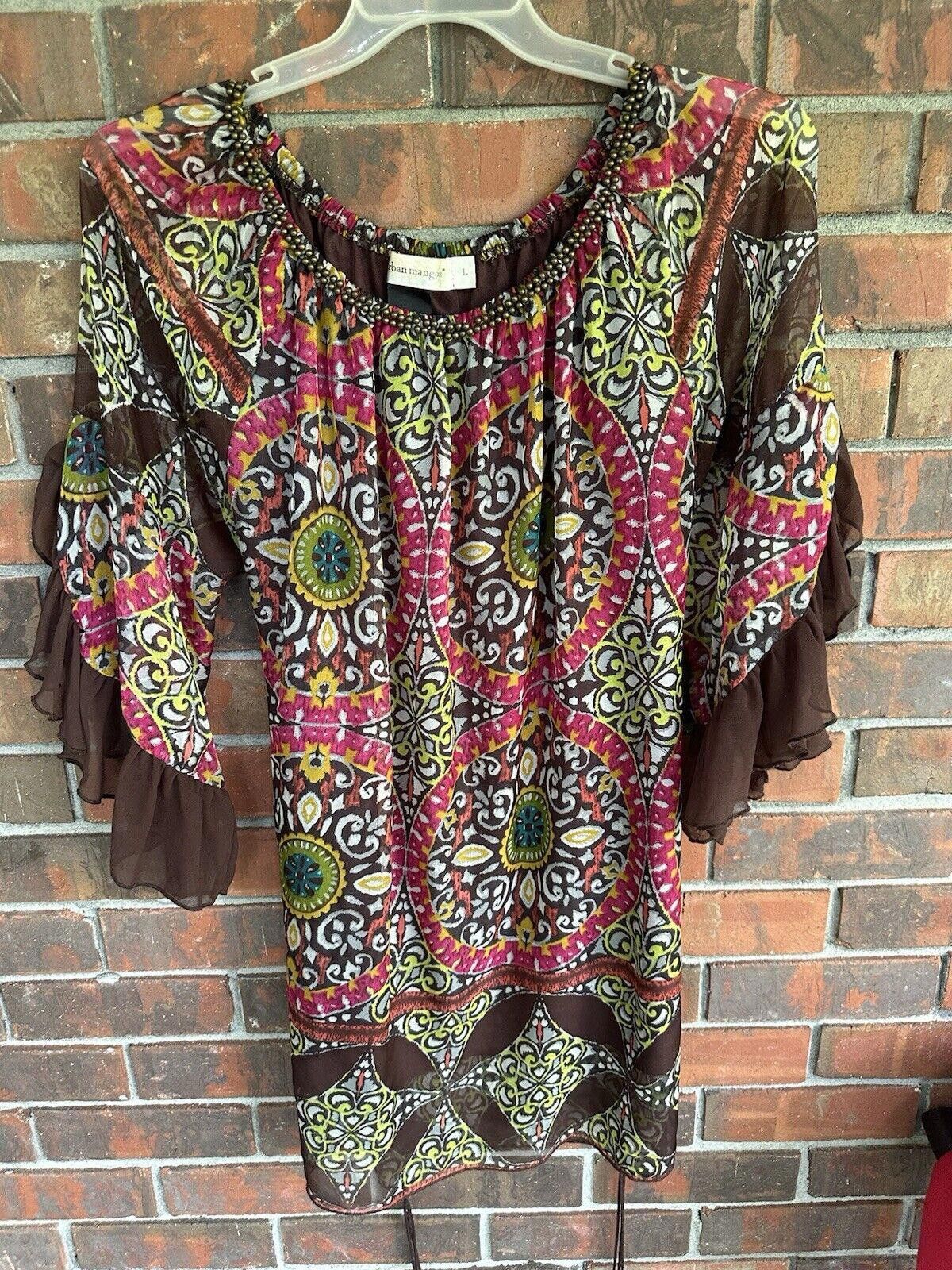 Designer Urban Mangoz Tunic Dress Size Large Boho Size L / US 10 / IT 46 - 1 Thumbnail
