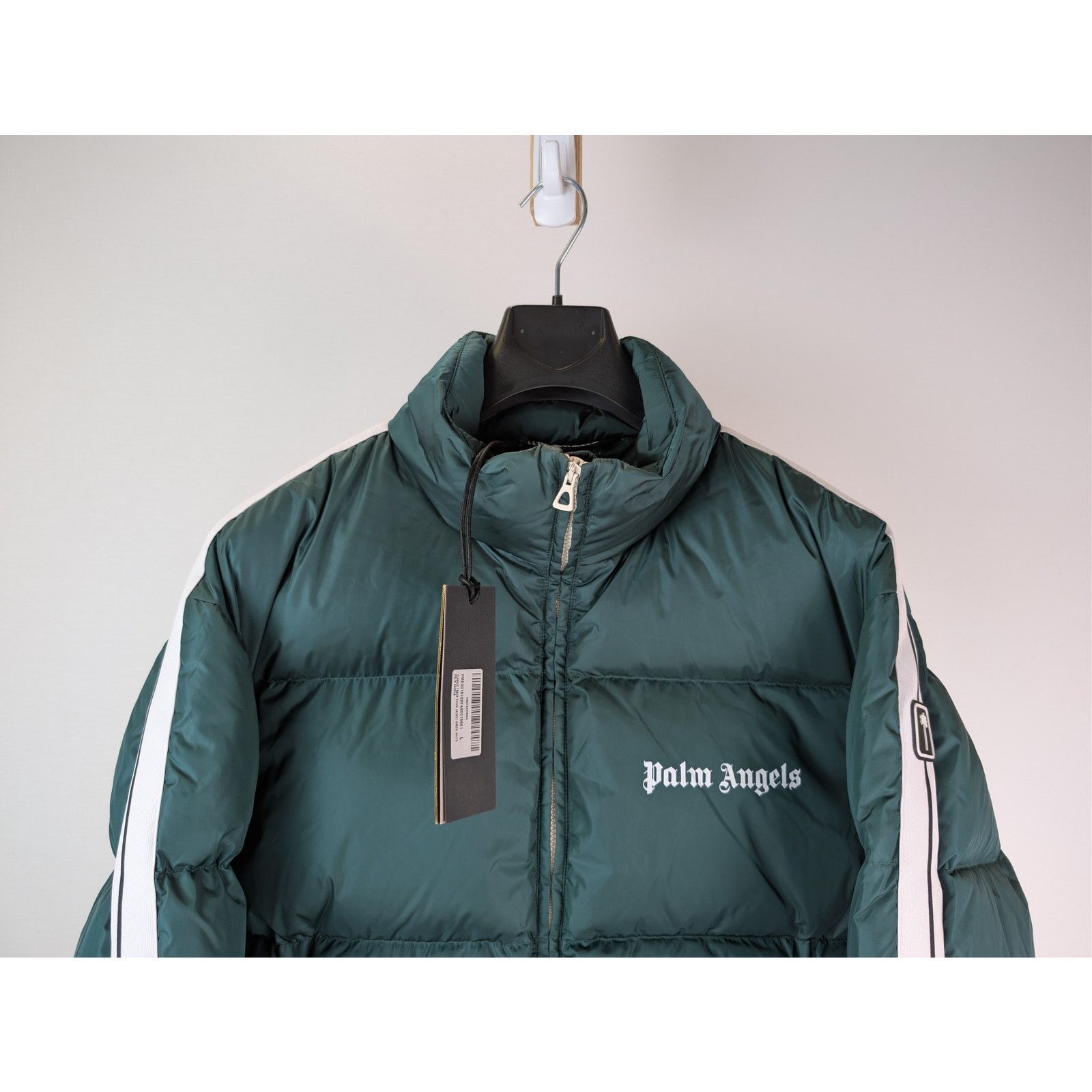 Palm Angels o1rshd1 Classic Track Down Jacket in Green / White Size US L / EU 52-54 / 3 - 3 Thumbnail