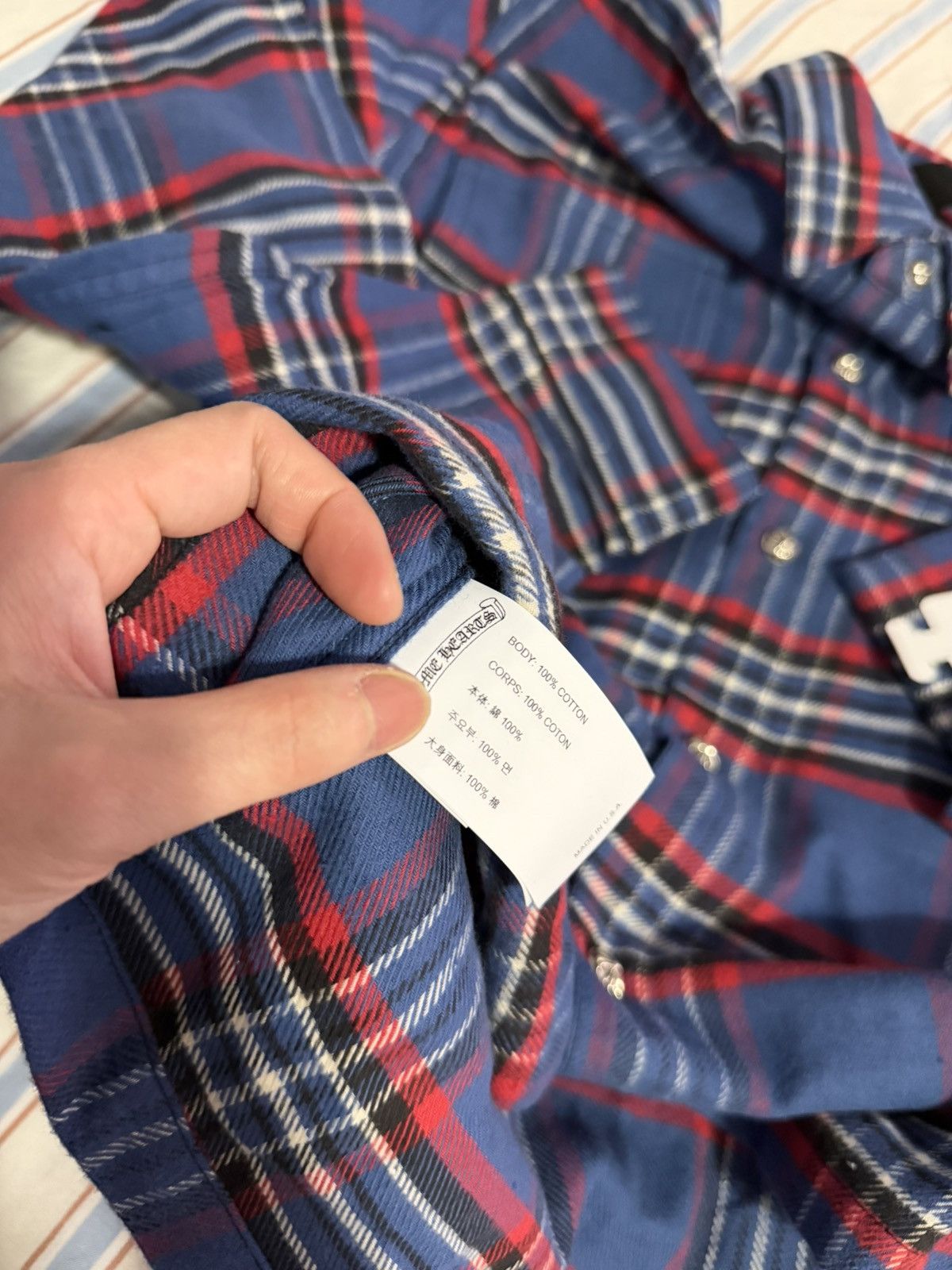 Chrome Hearts CH blue flannel - size Small - New Size US S / EU 44-46 / 1 - 11 Thumbnail