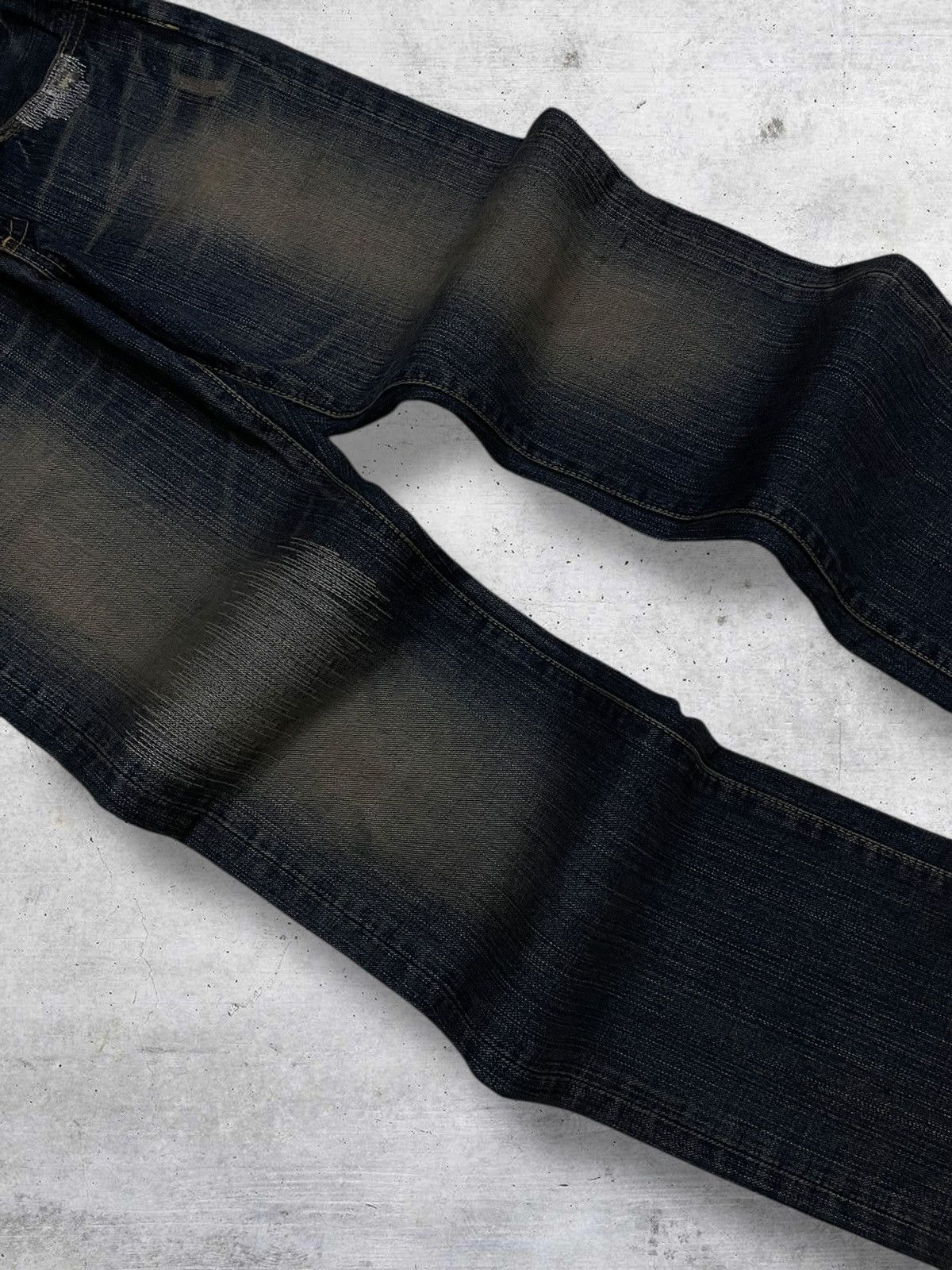 Hysteric Glamour VINTAGE BACK NUMBER JAPAN 90S WHISKERING MUDWASH STYLE DENIM Size US 28 / EU 44 - 6 Thumbnail