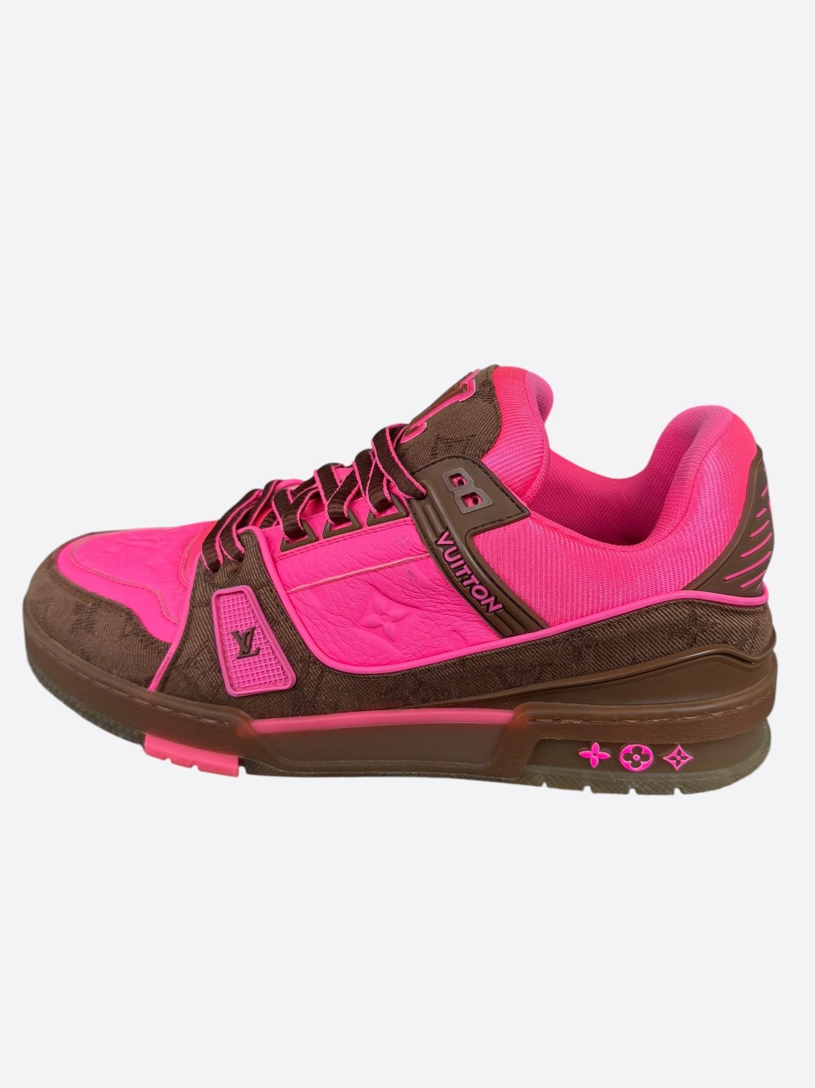 Louis Vuitton Louis Vuitton Brown & Pink Monogram Trainers Size US 8.5 / EU 41-42 - 3 Thumbnail