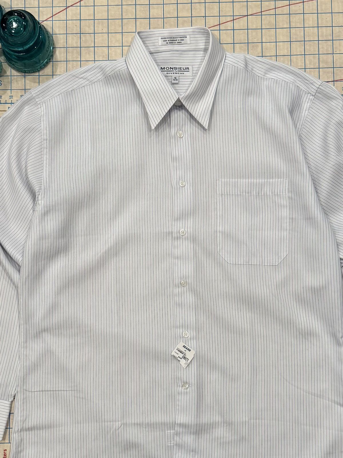 Givenchy NWT Vintage Givenchy Monsieur Vertical Striped Button Up 16 Size US XL / EU 56 / 4 - 3 Thumbnail