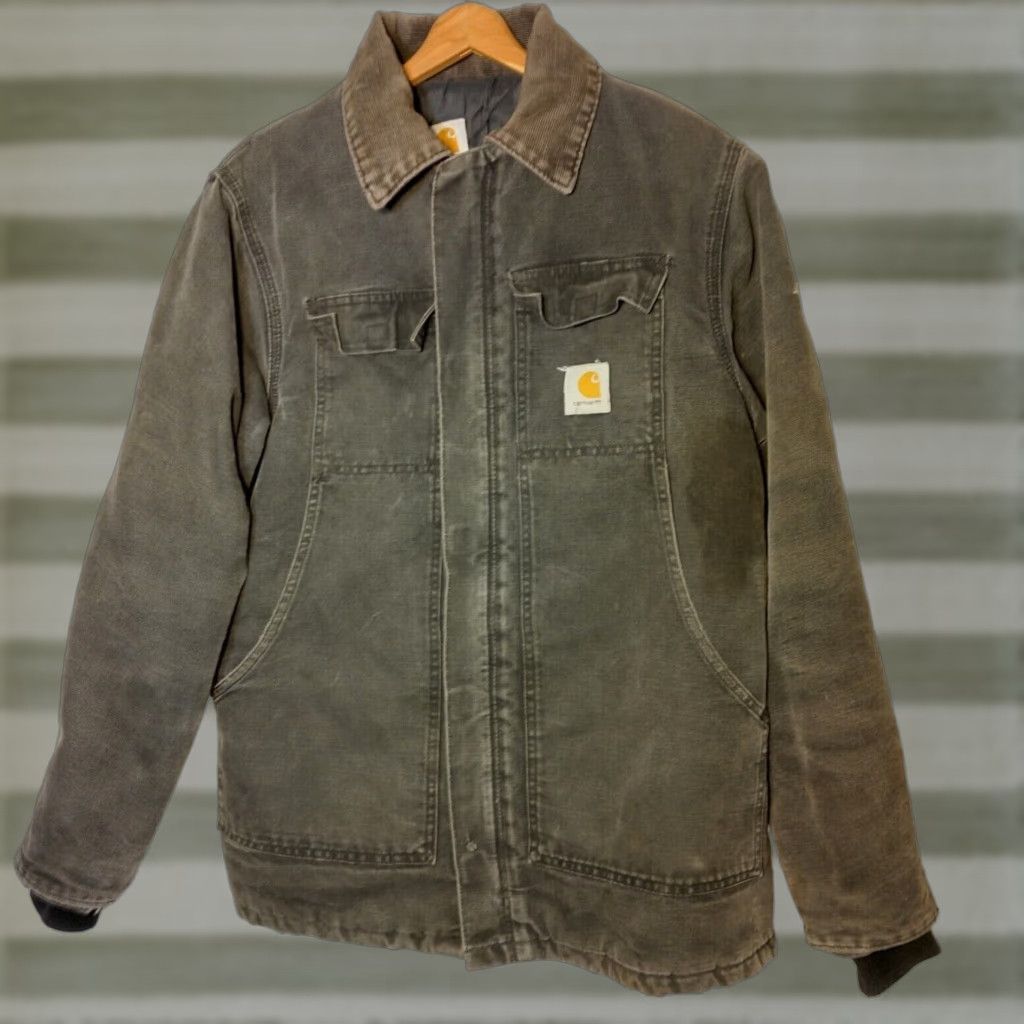 Carhartt VINTAGE Carhartt Arctic Jacket Coat Workwear Canvas Black Distressed USA Size US L / EU 52-54 / 3 - 1 Thumbnail
