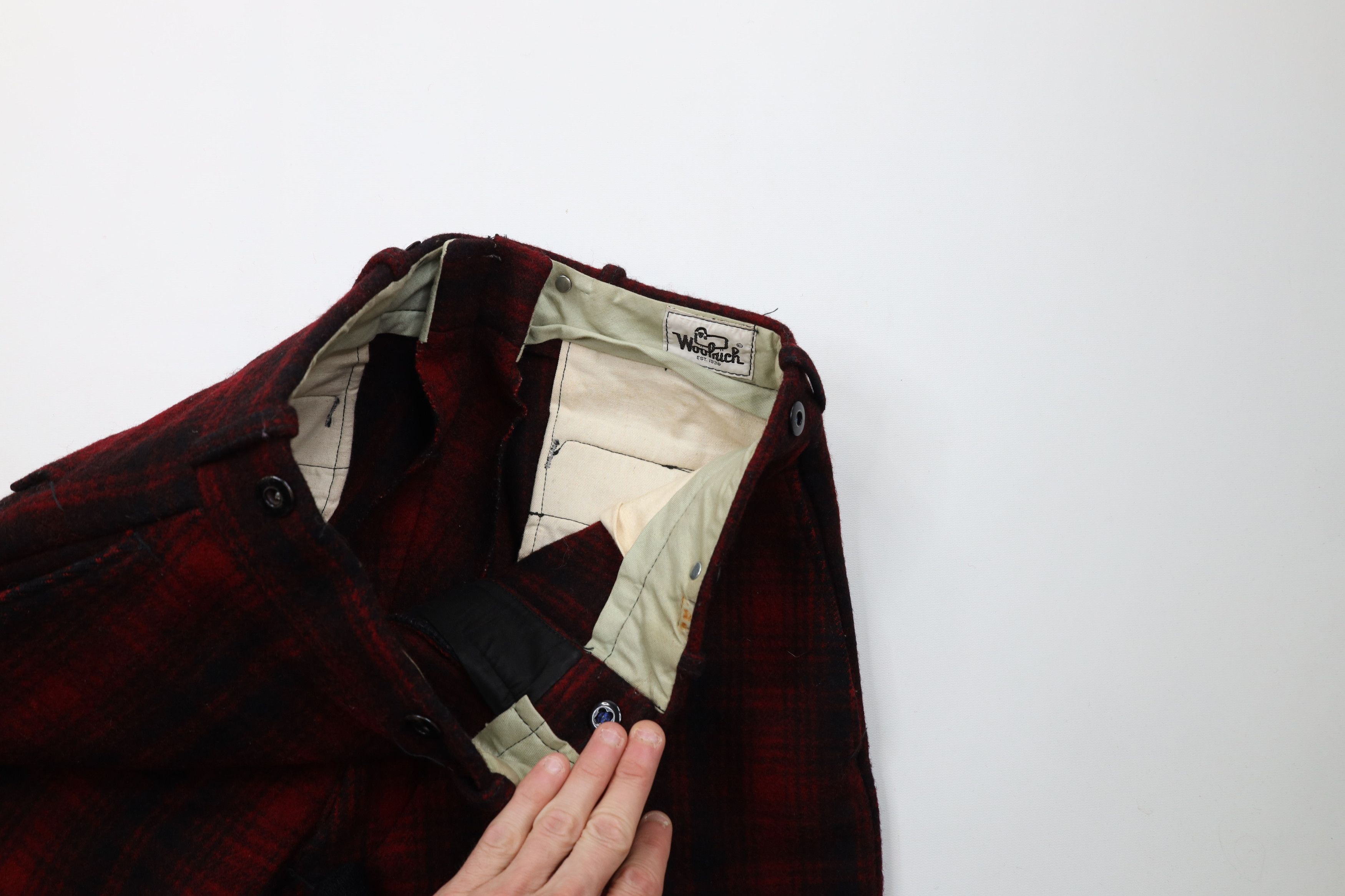 Vintage 60s 70s Woolrich Wool Joggers Pants Plaid USA