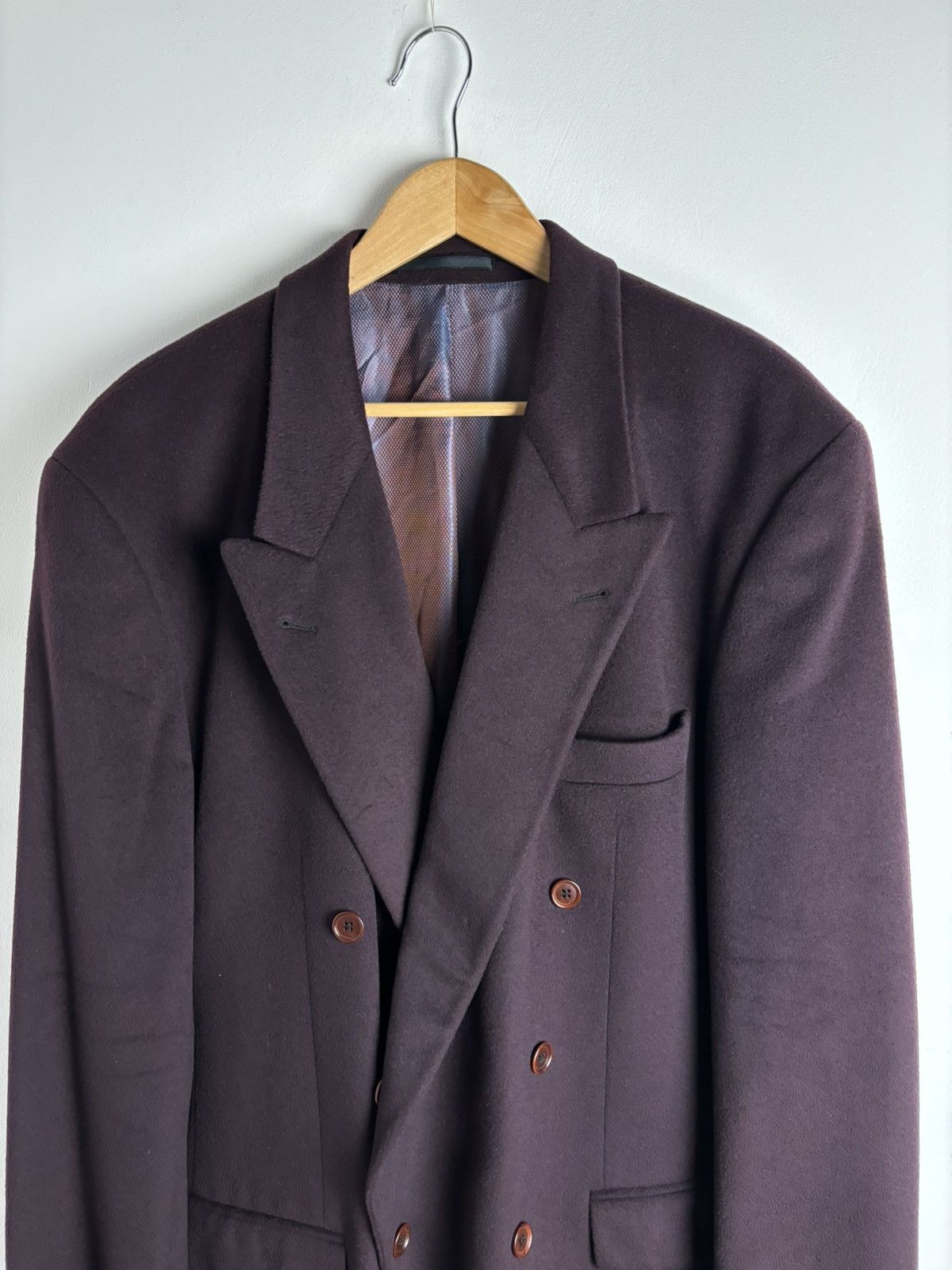 Vintage Vintage Jean Benson Cashmere Purple Double Breasted Blazer Size 54L - 2 Thumbnail