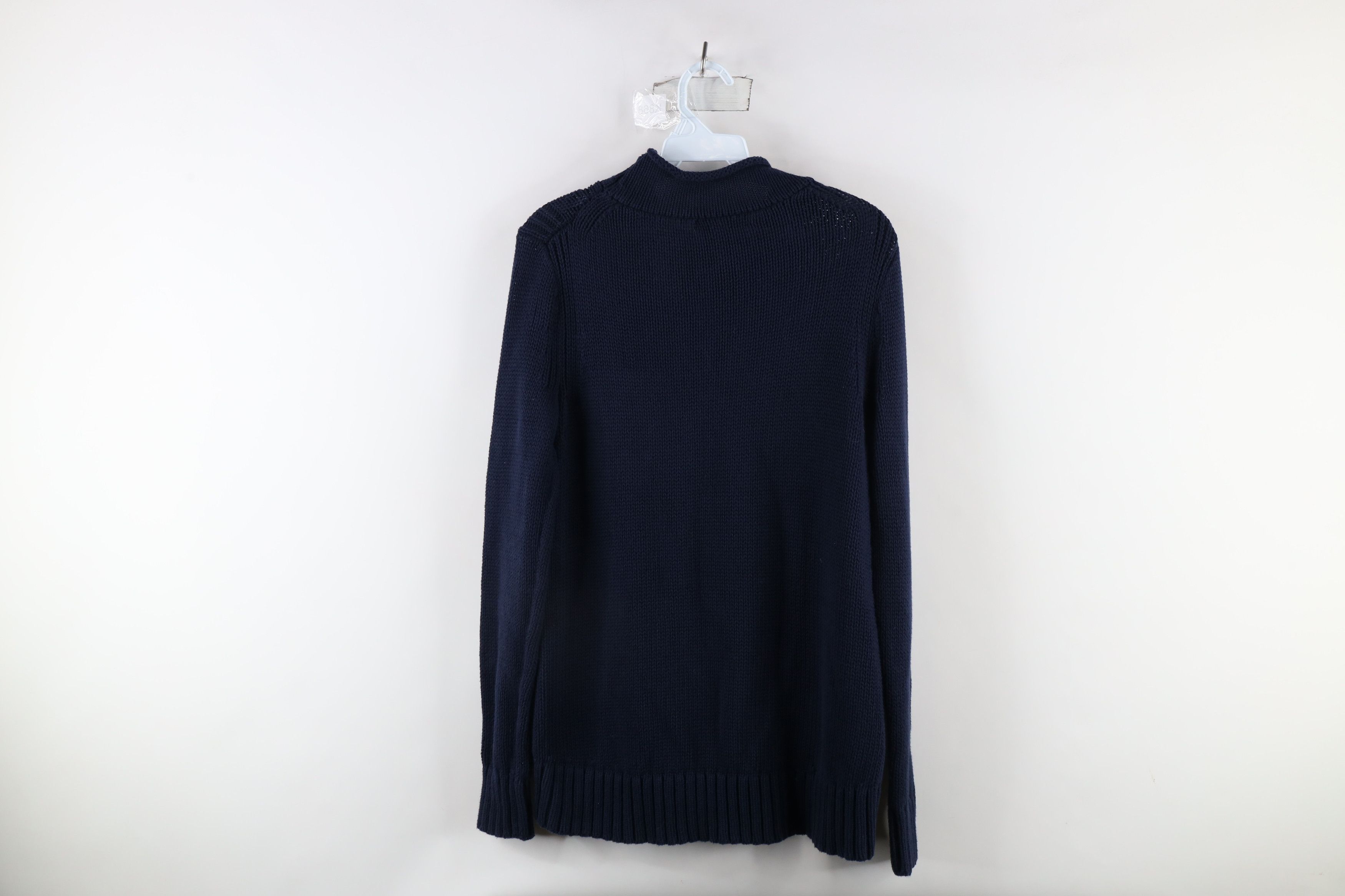 J.Crew × Vintage Vintage 90s J Crew Cotton Ribbed Marled Knit Sweater Blue Size S / US 4 / IT 40 - 6 Thumbnail
