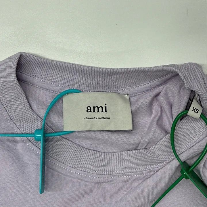 AMI Ami Paris Purple Heart Embroidered T-Shirt -2507 Size XS / US 0-2 / IT 36-38 - 2 Thumbnail