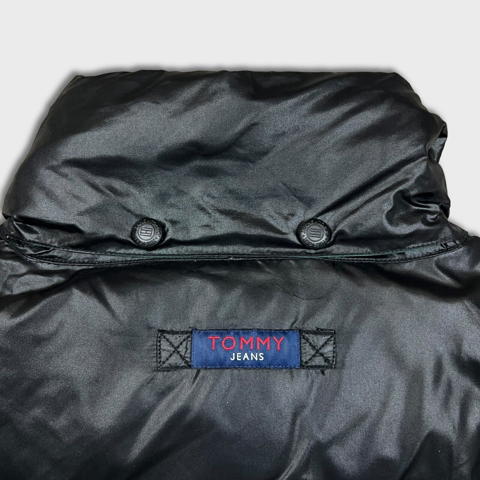 Tommy Hilfiger × Vintage Tommy Hilfiger Jacket Mens Large Black Zip Puffer Down Coat Size US L / EU 52-54 / 3 - 9 Thumbnail