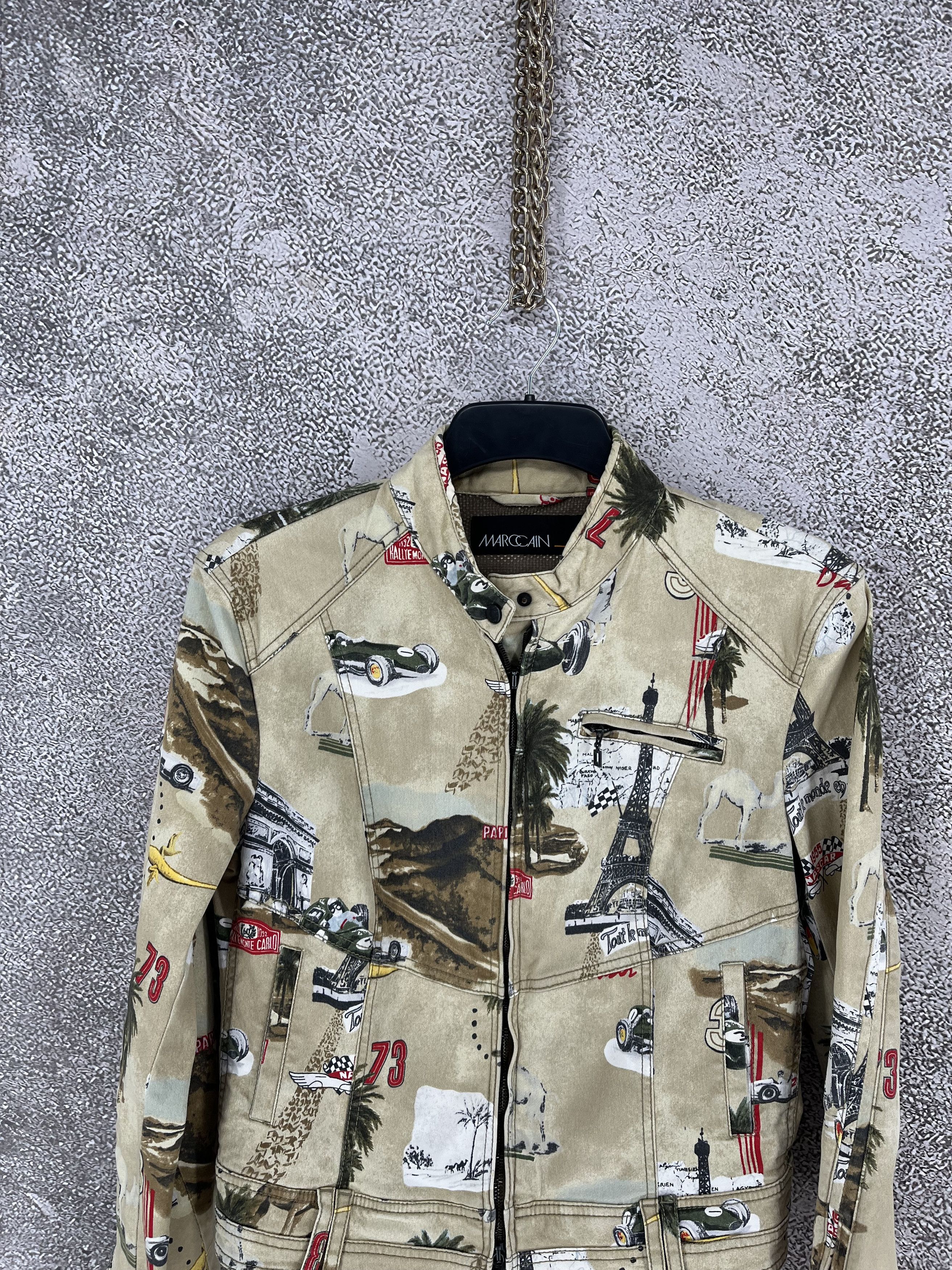 Other MARC CAIN Biker Moto Jacket Racing Print Stretch Cotton Size M / US 6-8 / IT 42-44 - 6 Thumbnail