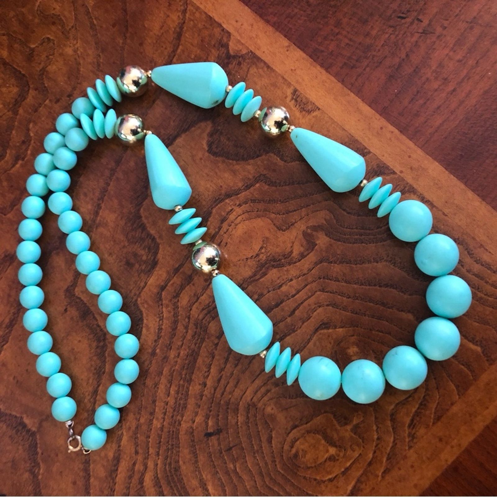 Vintage Vintage turquoise tone beaded necklace Size ONE SIZE - 7 Thumbnail