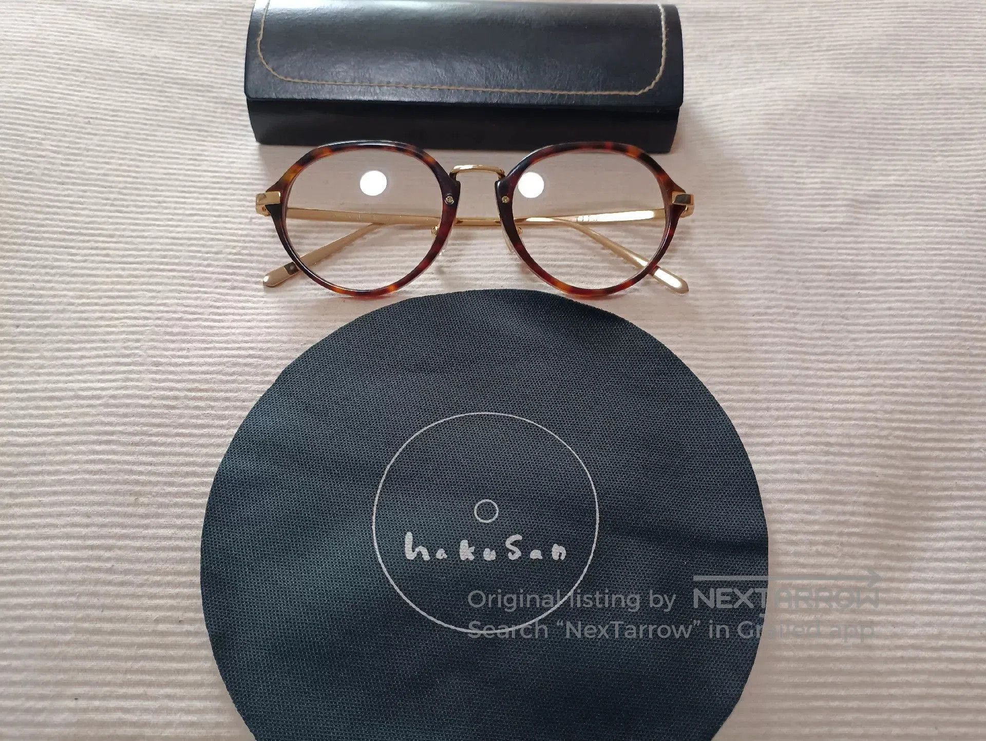 Hakusan Megane Baishan Amber Gold Titanium Glasses. Size ONE SIZE - 2 Thumbnail