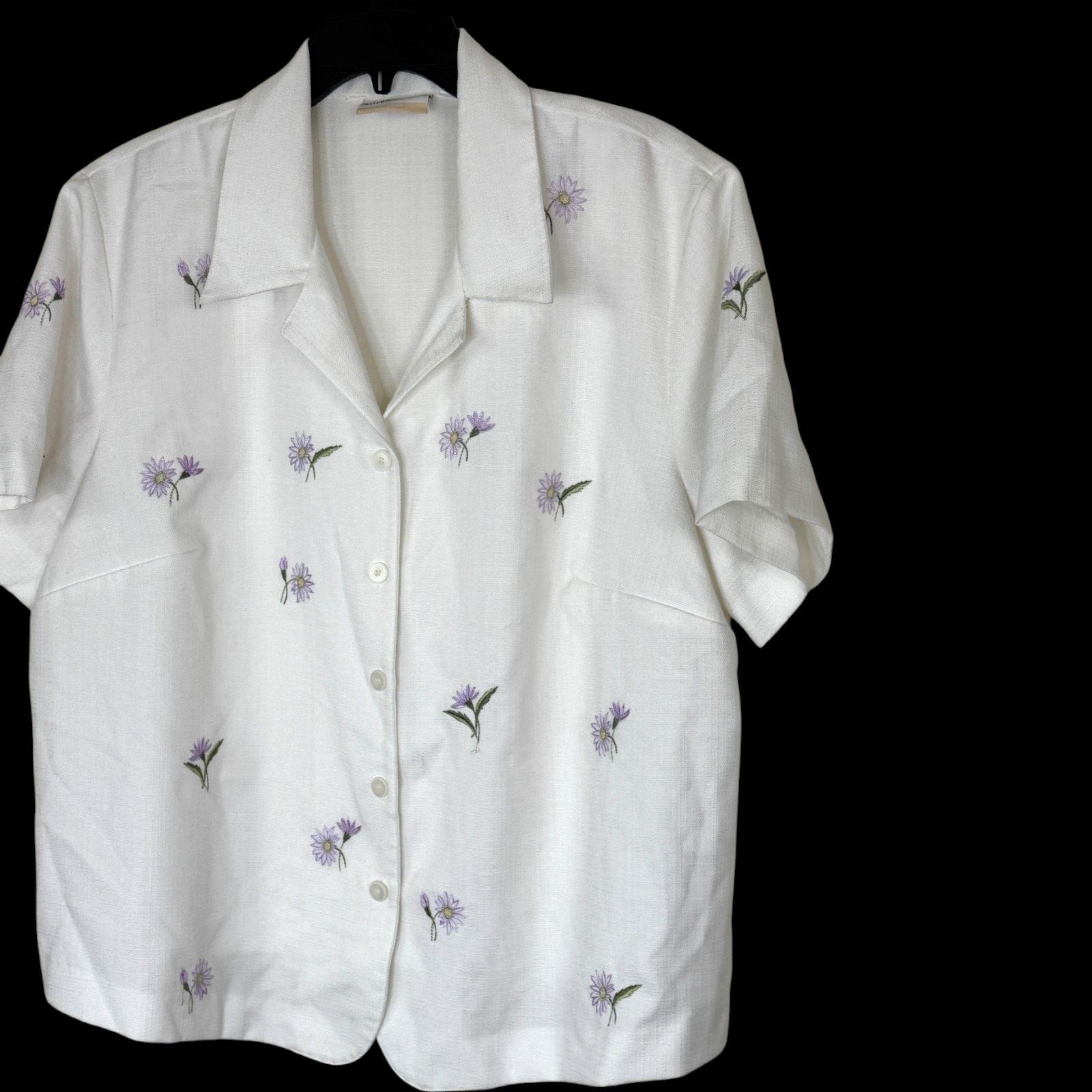 Other Alfred Dunner White Blouse 20W Embroidered Floral Size XXL / US 16-18 / IT 52-54 - 9 Thumbnail