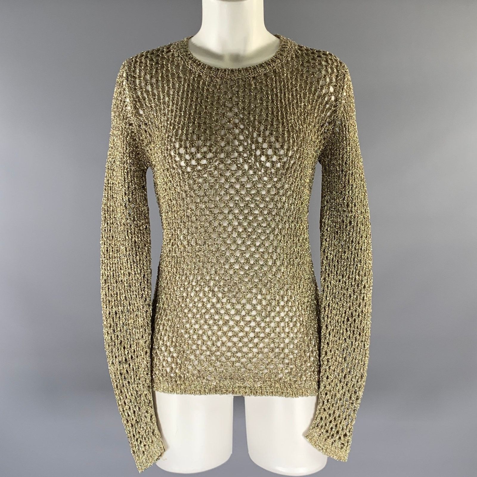 Marc Jacobs MARC JACOBS Size XS Gold Nylon Crew-Neck Pullover Size XS / US 0-2 / IT 36-38 - 1 Thumbnail