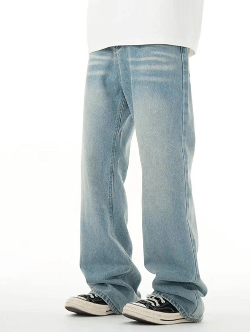 Japanese Brand × Jean Men's washed distressed casual light blue jeans Size US 32 / EU 48 - 2 Thumbnail